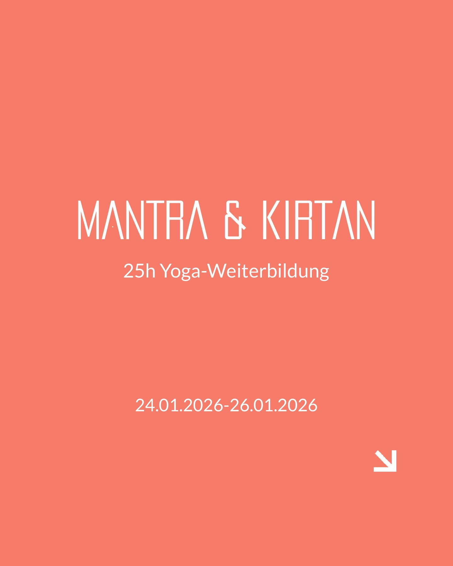 Klang erfahren. Tiefe spüren. Yoga erweitern.
In der 25h-Yoga-Weiterbildung „Mantra und Kirtan“ öffnen wir vom 24.–26.01.2026 einen Raum für Mantra, Kirtan und die transformative Kraft des Klangs.
👉 Du lernst, wie Klang und Musik Yogapraxis und Unterricht vertiefen und Herz wie Geist gleichermaßen berühren können.
Diese Weiterbildung richtet sich an Yogalehrende ebenso wie an alle, die sich von der Wirkung heiliger Klänge angesprochen fühlen – mit oder ohne abgeschlossene 200h-Ausbildung.
✨ Alle Infos zur Weiterbildung über den Link zu unserer Website in der Bio.