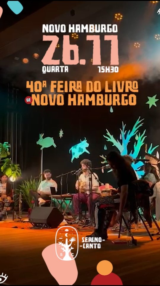 Amanhã, Novo Hamburgo! ✨🥹🧡
Raul, Thiago, Iracema Gah Teh e Dona Conceição levarão à cidade uma versão pocket do espetáculo para serenar crianças e adultos na Feira do Livro! 😌📚
Espetáculo Sereno Canto • Histórias e Canções
🎶 Com @thiagoramil, @rauljung, @cacicairacema e @dona.conceicao
🗓️ Nesta quarta, 26.11, às 15h30
🎟️ Entrada gratuita
📍 Palco principal da Feira do Livro • Praça da Bandeira
Organização • @sescnovohamburgo
Realização • @prefeituranovohamburgo
🥰 A gente te espera!