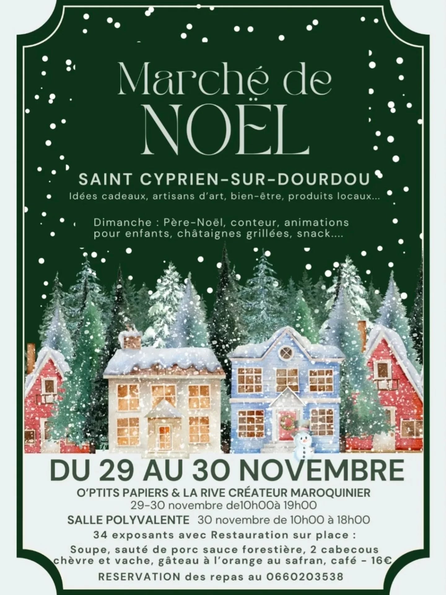 Magnifique marché de Noël ce week-end à Saint-Cyprien-sur-Dourdou. Je serai présente à la boutique O'Ptits Papiers samedi 29 et dimanche 30 novembre – à bientôt !