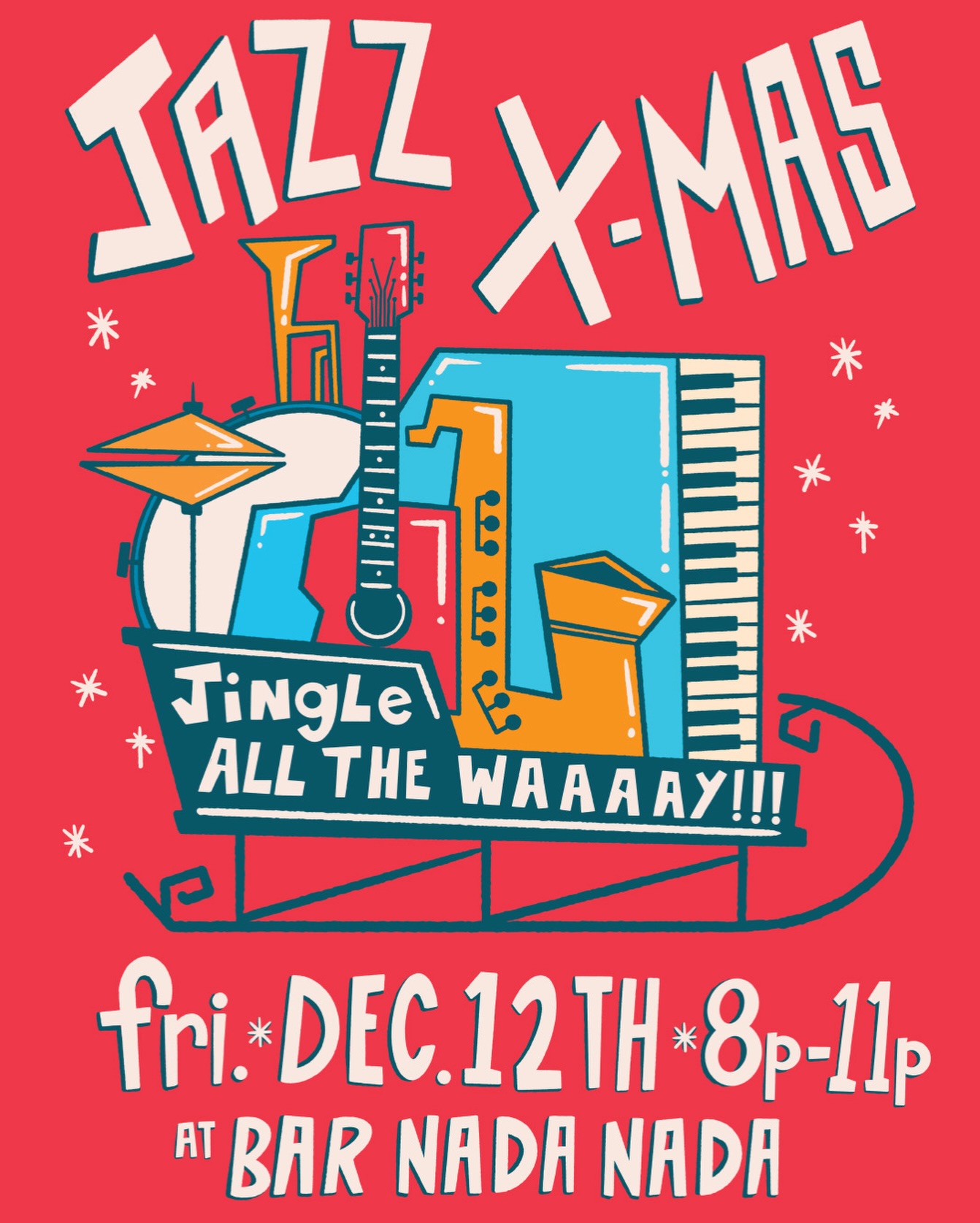 Join us for a very jazzy holiday evening next Friday, December 12th. 🎷🎄
Tyrone Cotton on Vocals and Guitar.
Dave Clark on Alto Sax.
Marlin McKay on Trumpet.
Danny Kiely on Upright Bass.
Mike Hyman on Drums.