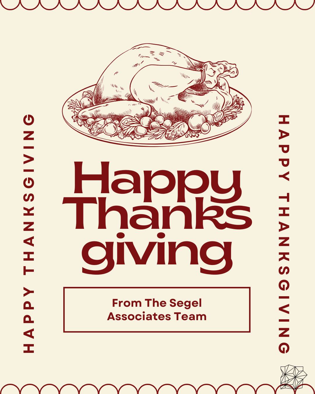 Happy Thanksgiving from Segel Associates! We are overwhelmingly grateful for our team, our clients, and everyone in our community who continues to support us. Thank you for being a part of OUR STORY!
#segelassociates #ourstory #thanksgiving