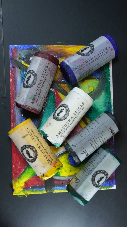 Today we are looking at Amafutha Sticks from The Falkson Colour Company. These are awesome oil & wax pigment sticks. Brilliant and genuine artists' tools. They glide and make immediate marks, really important for all those who want to express them selves. To get your hands on them, head to www.aweh.shop to pre-order. Trust me, these Amafutha Sticks are lekker! #amafuthasticks