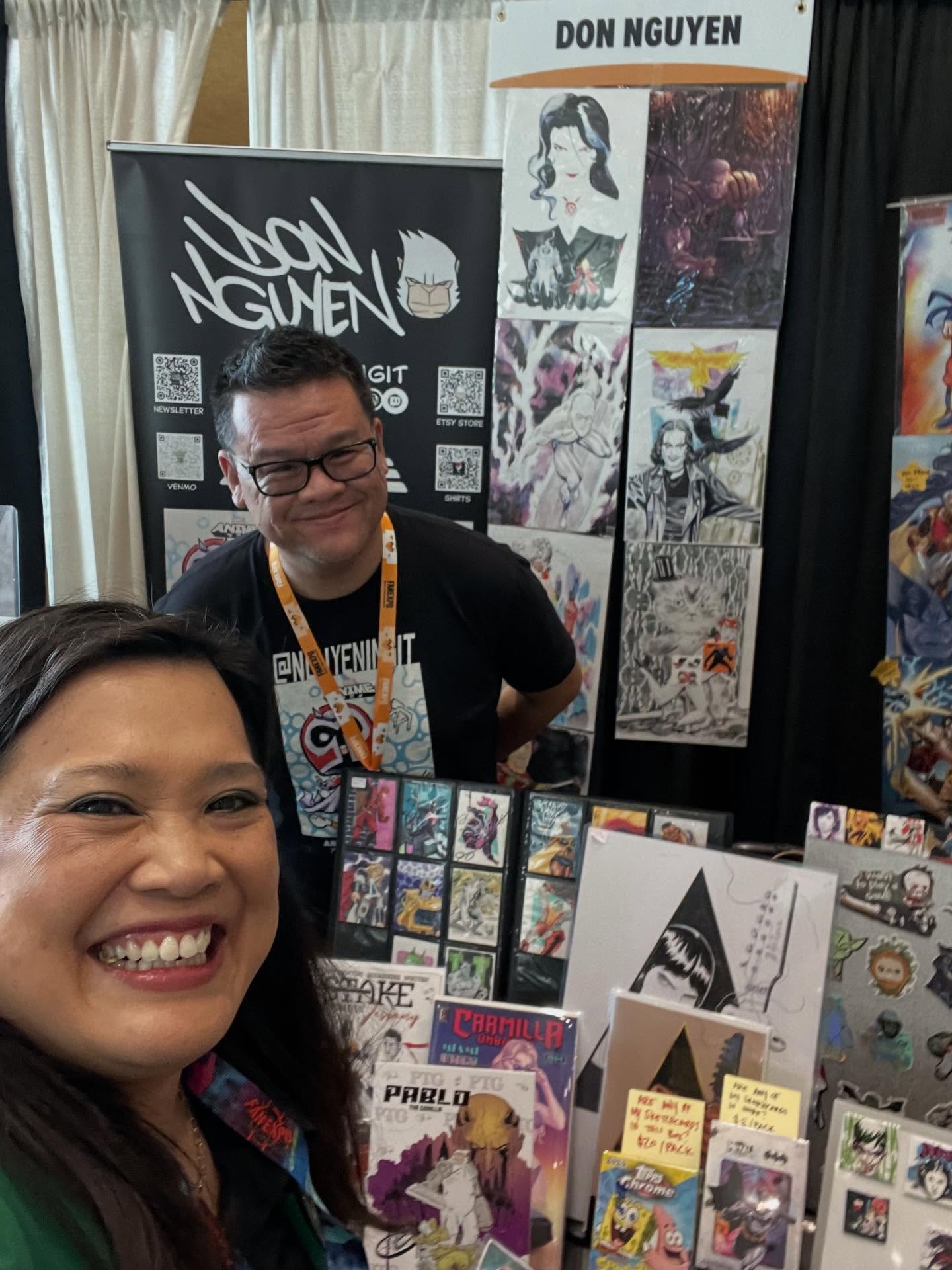 Come check out @nguyeningit at @fanexposf get that personalized commission! ❤️with @school_psych_gamer
