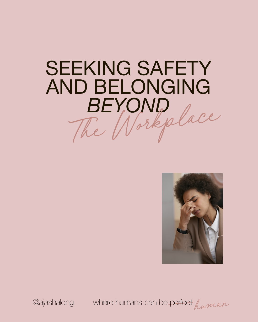 Seeking Safety and Belonging Beyond the Workplace
For many professionals of color, the workplace has never been a consistent source of psychological safety or belonging. The same system that provides opportunity can also expose people to bias, microaggressions, and systemic inequities that destabilize emotional well-being.
Depending solely on the workplace to meet your needs for acceptance or esteem can therefore become especially exhausting. It requires navigating environments where those needs are met inconsistently or conditionally.
How This Shows Up:
❗Feeling pressure to overperform or “prove” your worth.
❗Questioning whether feedback or advancement decisions are fair.
❗Carrying the emotional labor of representation and code-switching.
❗ Experiencing isolation when few colleagues share your background.
These experiences make it even more vital to have sources of affirmation and connection outside the workplace.
Your worth does not depend on validation from systems that were not built with your experience in mind. You can cultivate belonging in spaces that honor your full identity - community, family, spiritual circles, cultural groups, therapy, or creative outlets.
Reconnecting with those spaces helps your nervous system rest. It tells your brain, “I am safe, I am valued, I belong,” regardless of workplace dynamics.
That external grounding creates emotional resilience and frees you from relying on an inconsistent environment to meet your deepest needs.
The workplace can give you a paycheck, opportunity, and even a sense of purpose, but it cannot give you everything you need to feel whole. Recognizing that truth does not diminish your ambition - it protects your humanity.
When you source your safety, belonging, and esteem from multiple places, you gain stability that no performance review, organizational change, or bias can take away.
Follow @ajashalong for insights and encouragement.
DM “speaking” to book me to speak at workshops & events.