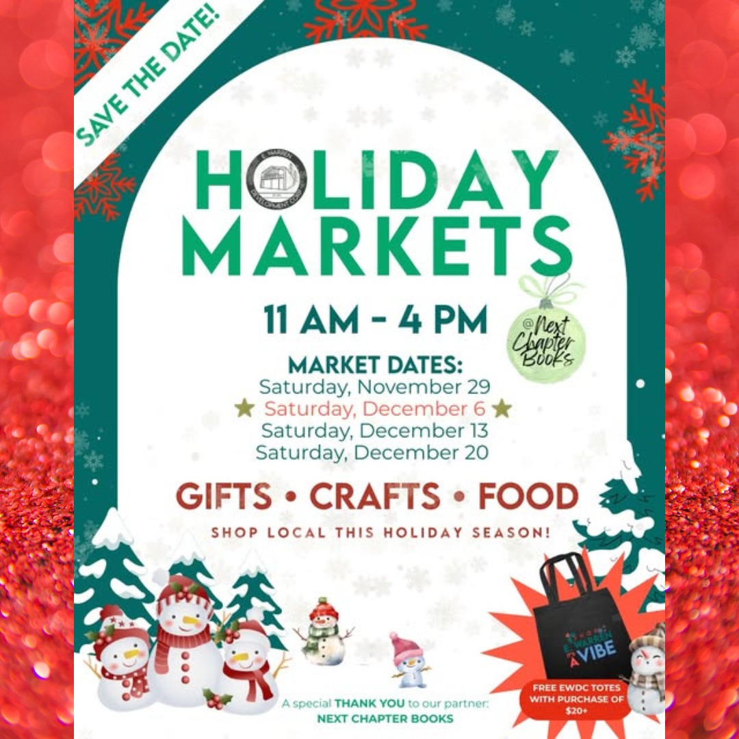 We're so thankful to all who came out on Small Business Saturday to support our bookstore and community indie vendors. We appreciate you shopping local!
We look to forward to hosting the second of four E. Warren Holiday Market tomorrow!
Stop by on Saturday, during the 11-4 pm market and spend $20 with any vendor(s), including Next Chapter Books, to receive an exclusive holiday tote bag courtesy of @ewarrendevelopmentcorp
Shop E. Warren it's a Vibe!
#nextchapterbooksdetroit #indiebookstore #ewarren #holidaymarket #DetroitMarket #detroitisforreaders