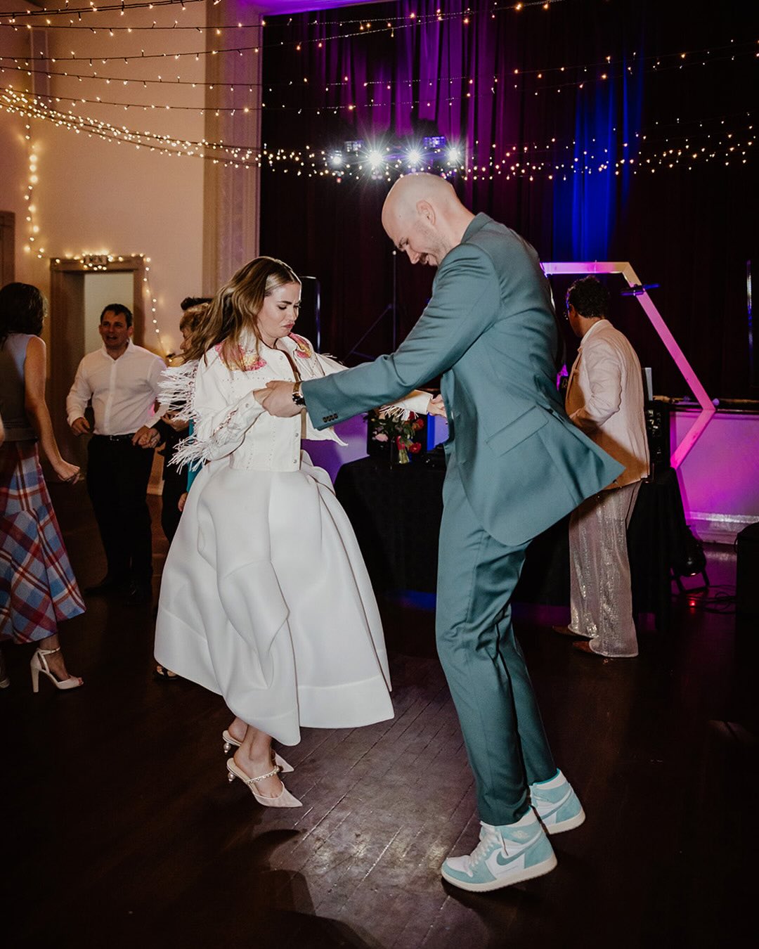 I’ve seen some killer dance floors and first dances – but none can compare to this hilarious dance floor action with Nanna’s zimmer frame at Ash and Tom’s North Perth Town Hall wedding. When Ash’s brother zoomed past me as I was trying to take a group photo, it kicked off some sweet zimmer frame dance moves. The look of shock and confusion on Nanna’s face says it all – but then she joined right in on the action, whizzing the bride around!
Day two of #adventweddingchallenge2025 D.A.N.C.E
Venue / North Perth Town Hall
DJ / Mates taking turns!
Drinks / @the.bar.boy