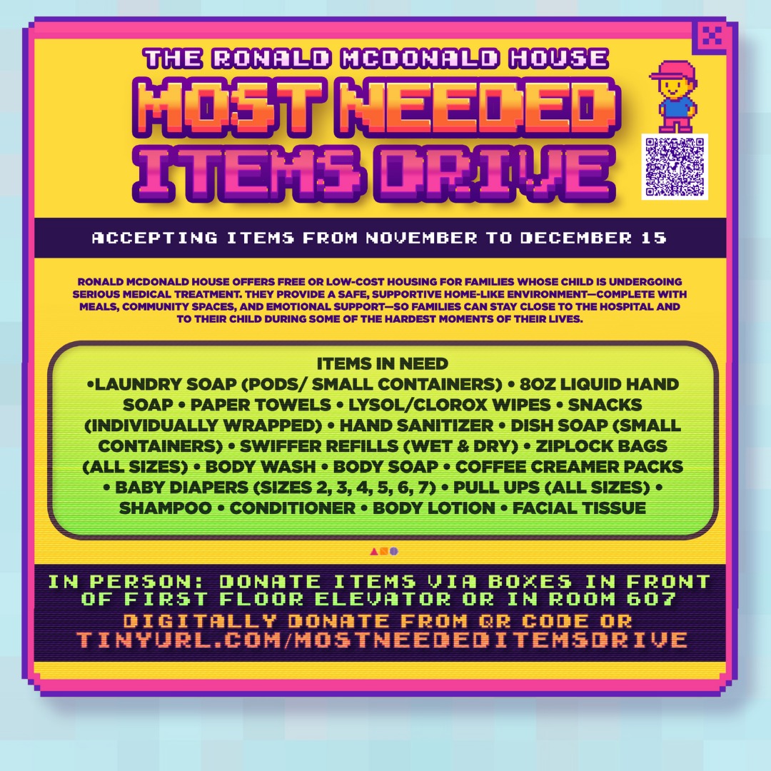 Ready to be a hero?
Ronald McDonald House is all about keeping families together when their child is ill or seriously injured and receiving medical care far from home.
We are currently accepting items for the Most Needed Items Drive. Can you help us reach the finish line?