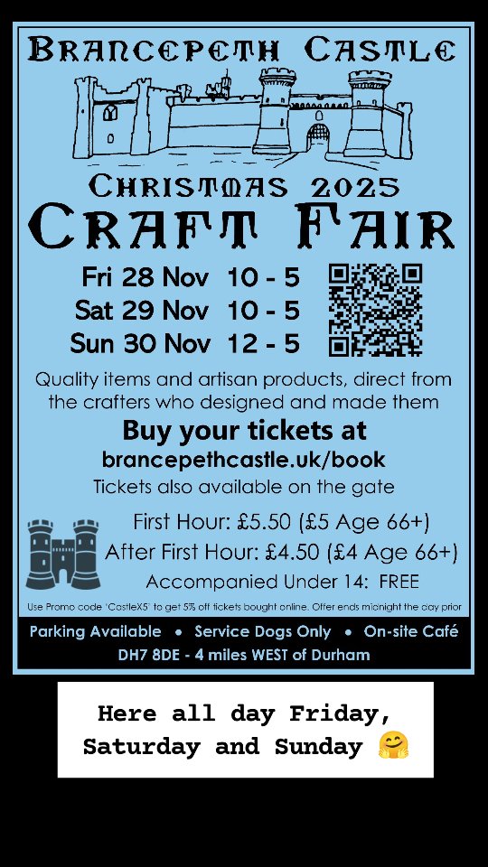Busy weekend ahead, if you are around the Durham area then pop into Brancepeth Castle Christmas market, a first for me at this fair and so thrilled to be here. It was a crazy mad rush to get half set up before I spun around on my heels and raced back to Saltburn to collect the kids from school but from what I saw of the other stalls, there are some beautiful things! All completely HAND MADE not mass produced rubbish 👍🎁, and you all know how much I love an intentionally and hand made gift.
Early start tomorrow to get set up and tidied up before opening and looking forward to a good weekend 💙🎁🎄.
@brancepethcastle
#christmascraftfair #buylocalart #shopsmall