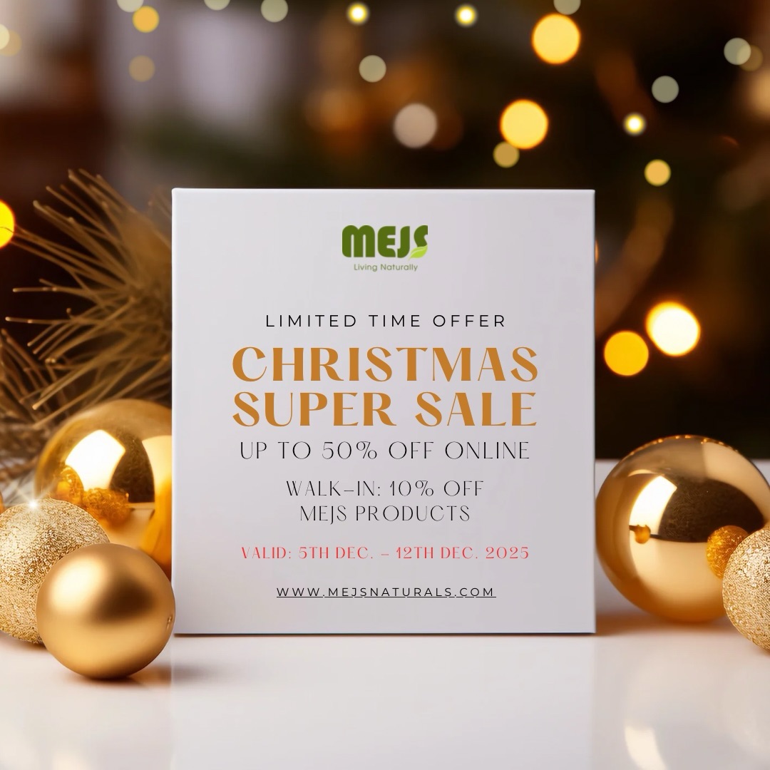 Spread the joy and wellness this Christmas with MEJS! Enjoy a special 10% off on MEJS/Noble Men and a curated selection of our finest natural products. It’s the perfect time to gift yourself or your loved ones the beauty of nature.
Don’t Miss Out!
This Christmas sale is valid from December 5th to December 12th.
Treat yourself and your loved ones to the gifts of nature with MEJS.