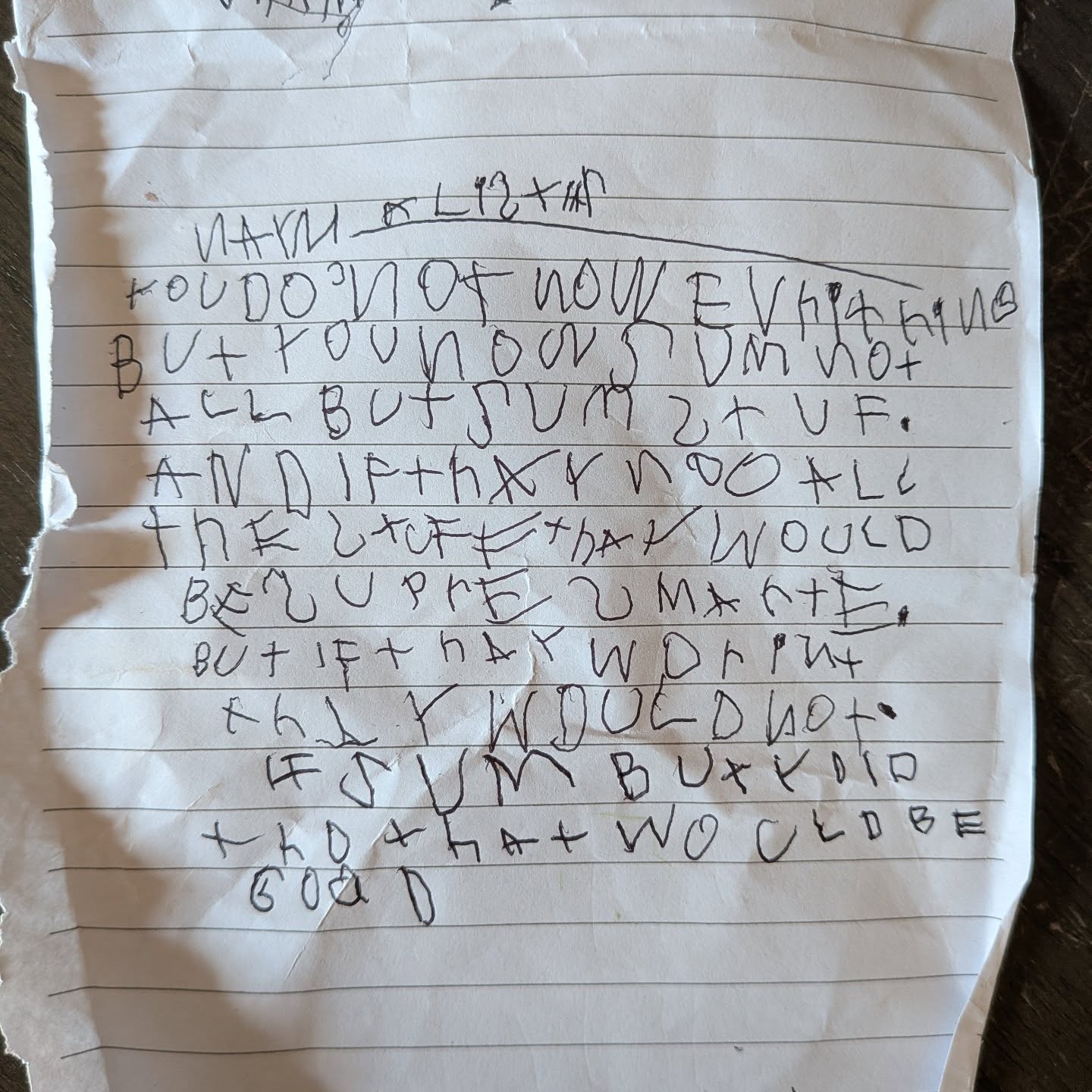 Life has been super busy, so it's been a while since I posted... But I just wanted to wish everyone a happy Thanksgiving weekend! 🦃🍂🥧🍗 And to bring you a smile today, here's a philosophical essay written (completely unprompted) by my just-turned-6yo.😅 In case you aren't fluent in 6yo handwriting, here's the full transcription:
"Naym: Alistiar
You do not now evrithing but you now sum not all but sum stuf. And if thay noo all the stuff that would be supre smarte. But if thay worint thay would not. If sum buty did tho that would be good."
May we all ponder these thoughts carefully. ❤️😅
