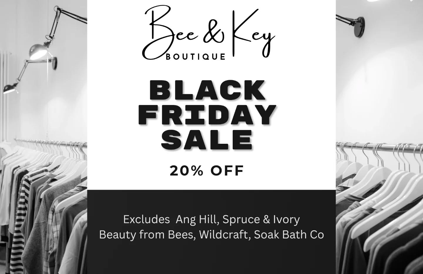 ✨ Black Friday Weekend ✨
As a small, locally owned boutique, I don’t usually jump into Black Friday…
but this year felt like the perfect time to say thank you for supporting my little shop on Main Street. 🖤
Enjoy 20% off everything this Friday + Saturday!
Treat yourself, find something special, or get a head start on holiday gifting.
Can’t wait to see you this weekend!