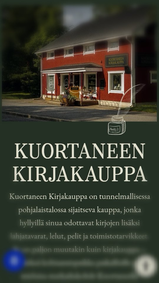 ✨ Kuortaneen Kirjakaupalla on nyt uusi verkkokauppa✨
Lämpimästi tervetuloa tutustumaan❤️
Kymmenen vuotta sitten avasimme ensimmäisen pienen verkkokauppamme, vaatimattoman, mutta rakkaudella rakennetun. Nyt sivut ovat päivittyneet tähän päivään.
Käythän kurkkaamassa ja kerrot miltä uudistus näyttää ja tuntuu. Linkin verkkokauppaan löydät biosta.
Mielipiteesi on tärkeä♥️
🎁 Palaute palkitaan! Kaikkien palautteen antajien kesken arvotaan joulunodotuksen hyvän mielen paketti🎁
Arvontaan osallistut:
1. Vieraile sivuillamme
2. Jätä kommentti tai viesti ajatuksistasi tähän postaukseen.
🎁 Joulunodotuksen hyvä mielen paketti sisältää:
*joulukynttilän
*joulupalapelin (500palaa)
*suklaisen jouluherkun
Arvontalaulun aika on 12.12.2025🎁
✨ "Sydämellinen kiitos Sinulle, joka olet kulkenut Kuortaneen Kirjakaupan rinnalla näiden vuosien varrella ja lämpimästi tervetuloa myös Sinulle, joka astut tähän tarinaan ensi kertaa 📚✨
Huom! Tämä arvonta on ihan Kirjakaupan oma iloinen joulupuuha – Meta ei ole mukana, ei tue, ei hallinnoi eikä sponsoroi piparin murustakaan🧑🎄
#kuortaneenkirjakauppa #kuortane #rakkaudestakirjakauppaan