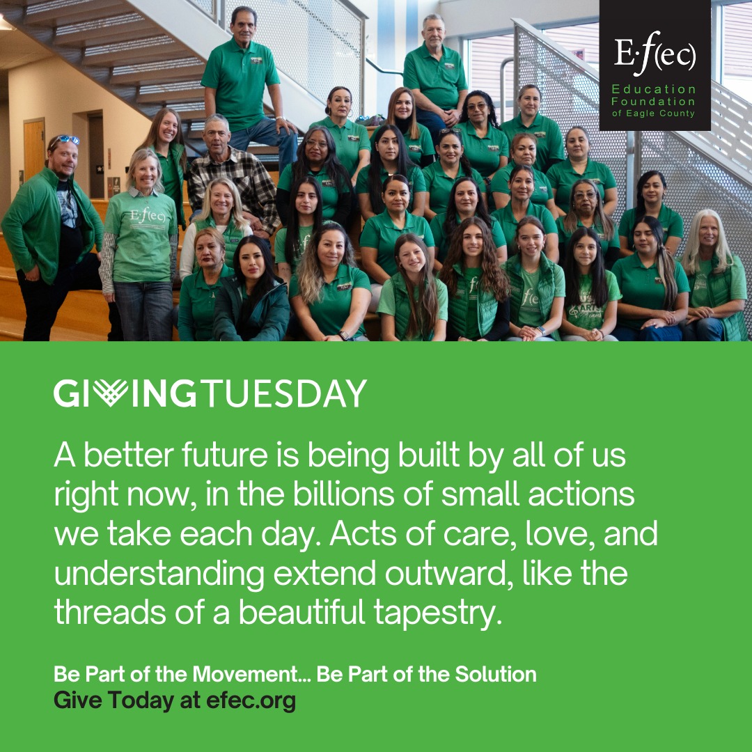 Be part of the global movement today, on Giving Tuesday!
You can contribute to our mission
to support public education and our local @eagle.schools
Donate today at efec.org
A better future is being built by all of us right now, in the billions of small actions we take each day. Acts of care, love, and understanding extend outward, like the threads of a beautiful tapestry.
Be Part of the Solution
#givingtuesday #educationmatters