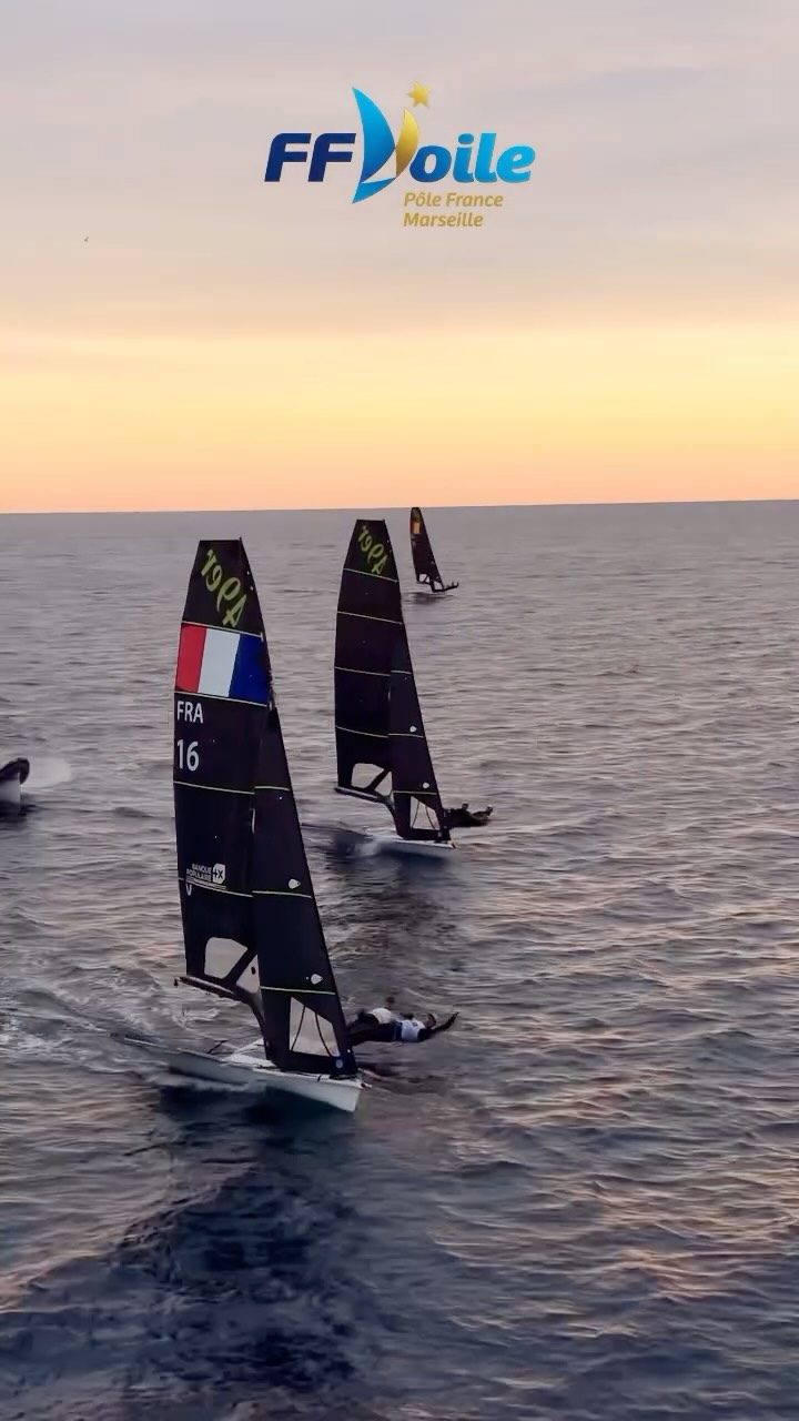 49er sailing in the magnificent harbour of Marseille