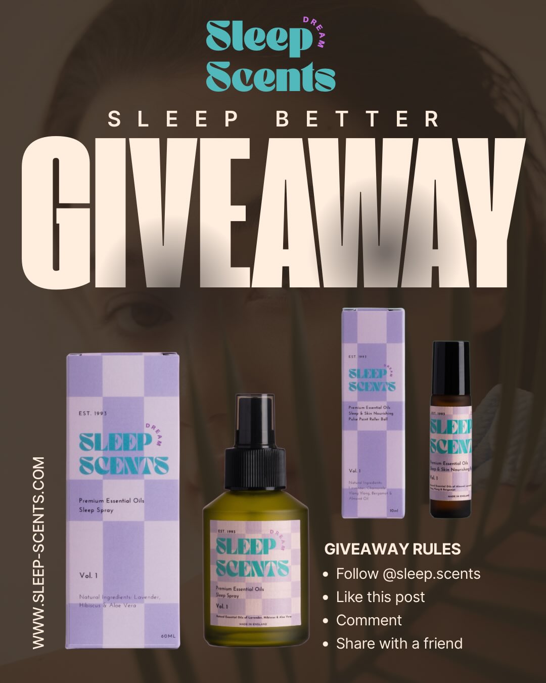 ✨ SLEEP SCENTS LUXURY GIVEAWAY ✨
One distinguished winner will receive our Luxury Lavender Sleep Spray and Sleep & Skin Nourishing Roller Ball — an indulgent duo crafted to elevate your evening ritual and restore deep, uninterrupted rest. 💜🌙
Immerse yourself in the serenity of Sleep Scents — where fragrance meets tranquillity, and every night feels like a spa retreat.
HOW TO ENTER:
1️⃣ Follow @sleep.scents
2️⃣ Like this post ❤️
3️⃣ Tag 2 friends who deserve a moment of luxury
(Each tag counts as an entry. Enter as many times as you wish.)
✨ BONUS: Share this post to your story & tag us for 5 additional entries
Giveaway closes 20/12/2025 at 11:59 PM GMT.
Winner will be announced shortly after.
Indulge. Unwind. Restore.
Good luck, lovelies. 💜✨
#luxurywellness #luxurylifestyle #aromatherapylovers #sleepessentials #bedtimebeauty sleepmist lavenderessentials eveningrituals selfcareluxury wellnessritual nighttimeritual holisticbeauty calmingaura beautyandwellness restorativesleep ukwellness ukbeautycommunity naturalskincareuk wellbeingroutine sleepbetterlivebetter