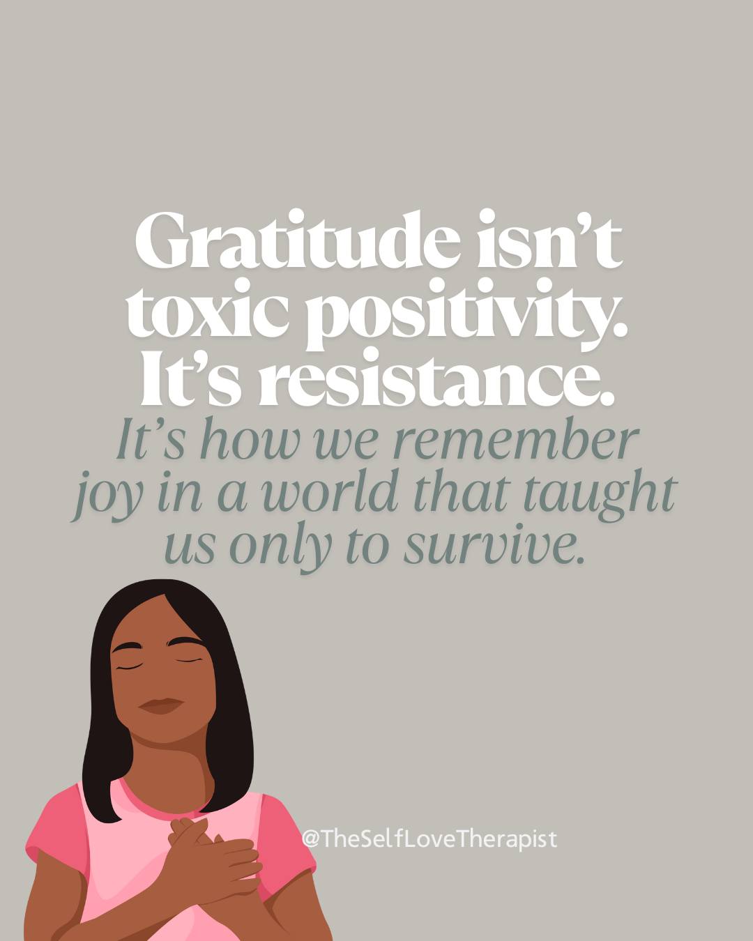 Gratitude isn’t about pretending things are fine when they’re not.
It’s about holding both truths at once—the ache and the awe.
Because let’s be real: life is messy. Relationships are complicated. Some days feel like too much.
And still… in the middle of that heaviness, a small thing can bring you back.
A gentle word. A warm drink. A memory that reminds you love has shaped you, even in loss.
Gratitude isn’t toxic positivity. It’s not bypassing pain.
It’s resistance. It’s a way of reclaiming joy in a world that often teaches us to survive, not feel.
You can be grieving and grateful.
You can doubt yourself and be grateful for your growth.
You can feel overwhelmed and notice the kindness of someone showing up for you.
That’s the practice of gratitude—it softens survival mode and reminds us we don’t have to carry everything alone.
✨ Today, I’m not asking you to “be positive.”
I’m inviting you to pause. To notice. To name just one thing—no matter how small—that helps you keep going.
📌 Save this post for the days when gratitude feels far away.
💬 What’s one thing you’re grateful for today? Share it below—I’d love to witness it with you.
#GratitudePractice #HealingJourney #MentalHealthAwareness #RelationalTherapy #SelfCompassion #SystemicHealing #TraumaHealing #EmotionalWellness #JoyInTheMess #TheSelfLoveTherapist