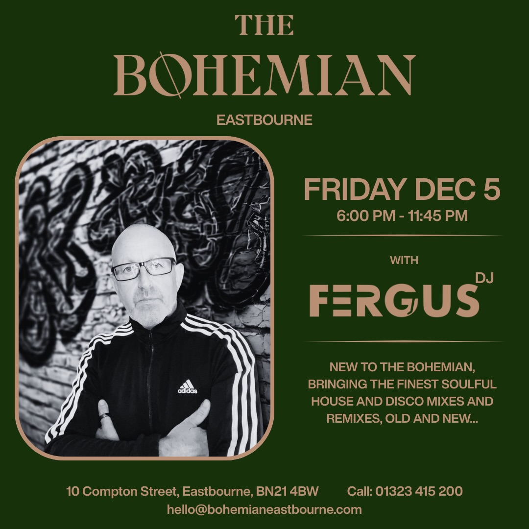 🎶 TONIGHT! 🎶
I’m excited to be making my very first visit to The Bohemian, Eastbourne — bringing soulful house, disco, and fresh remixes to warm up your Friday night.
📍 10 Compton Street, Eastbourne
🕕 6:00 PM – 11:45 PM
Come through, grab a drink, and let’s kick off the weekend with a wiggle!
#EastbourneNights #TheBohemian #LiveDJ #HouseMusic #SoulfulHouse #DiscoVibes #FridayFeeling #TonightWeDance #DJLife #GoodVibesOnly #EastbourneEvents
