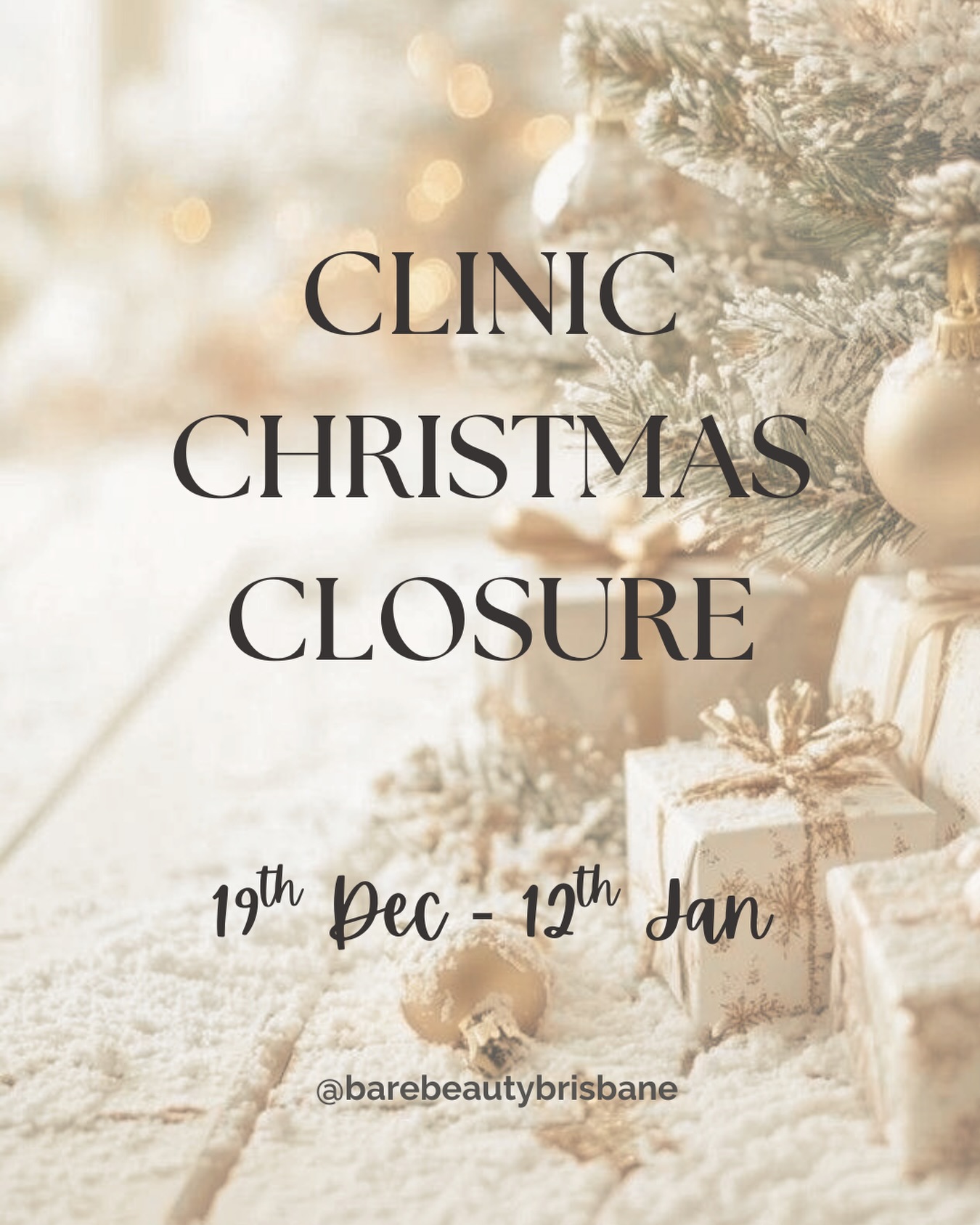 Clinic closure for Christmas.
Have you booked your appointment yet?
We have just a little over 2 weeks until we close for Christmas and appointments are limited!!!
We are operating 6 days a week.
Zahnee has around 10 appointments left at Bulimba.
Jen has 2 left for Bulimba and 3 left for Wellington point.
If you want to get in we suggest jumping online to check the availability and booking in.
Alternatively join the waitlist and be the first to know when an appointment becomes available.
If you’re wanting a glow up, Suzy has options for all your skin needs.
Don’t be leaving it too late, we don’t want to disappoint you.
#christmasiscoming #christmastradinghours #barebeautybrisbane