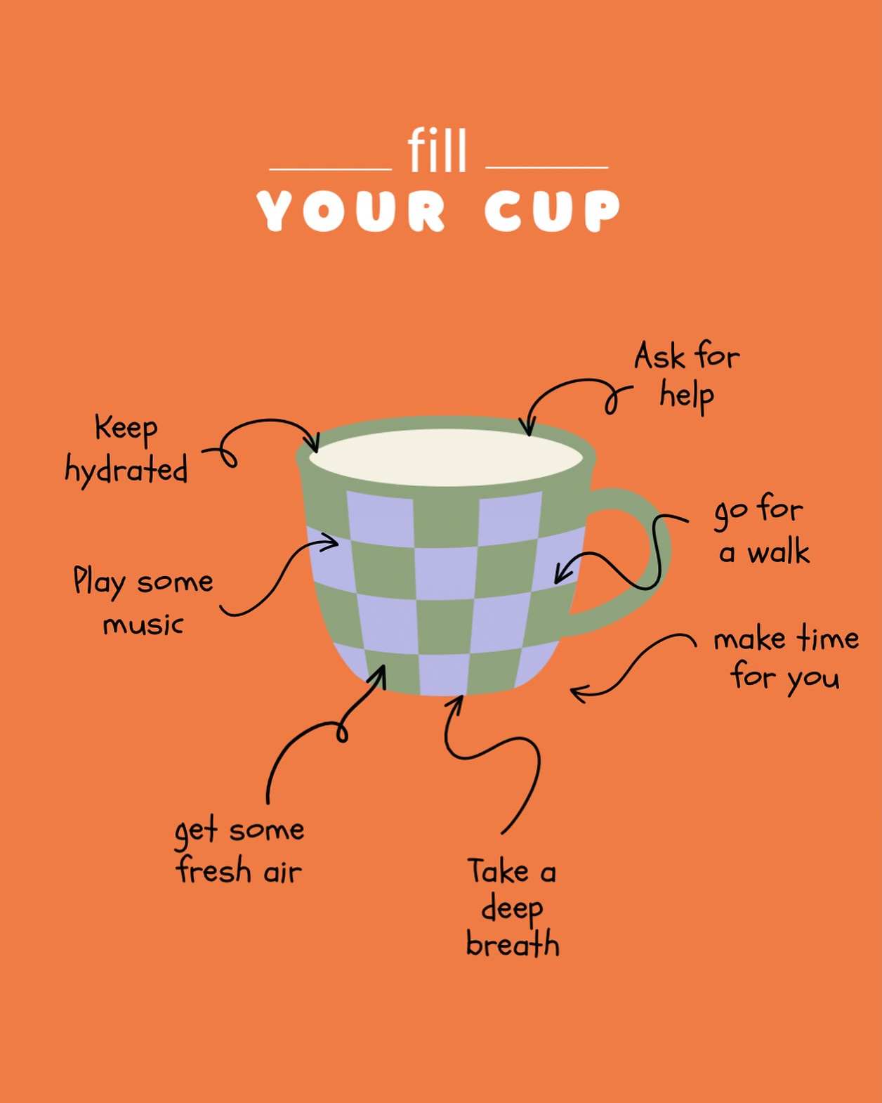 An empty cup can’t nurture anyone. Fill yours like it actually matters… because it does! 💕