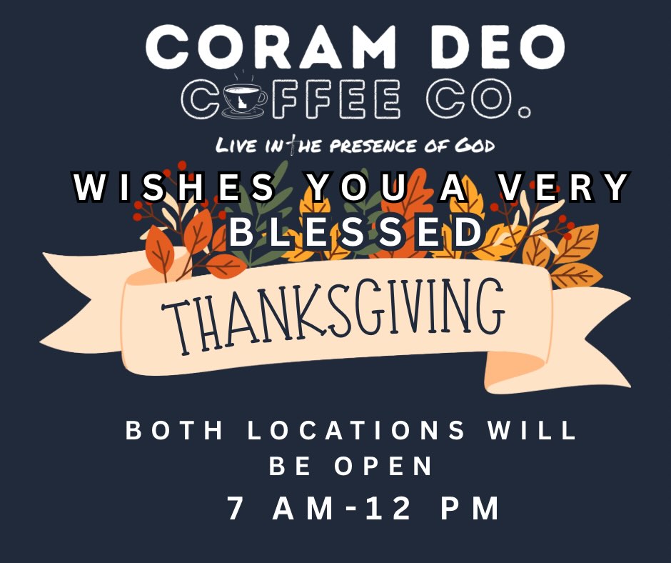 As we head into Thanksgiving, our hearts are overflowing with gratitude for each and every one of you ๐งก
Your visits, your support, your encouragement, and even the simple smiles you bring through our doors bless us more than you know. Youโre the reason our little coffee shops feel like a community โ a place where joy, conversation, and Godโs goodness fill the room.
We are truly thankful that God has surrounded us with such wonderful customers who make every day special!
Wishing you and your loved ones a beautiful and blessed Thanksgiving! #thanksgiving #thankful #blessed #coramdeocoffeeco