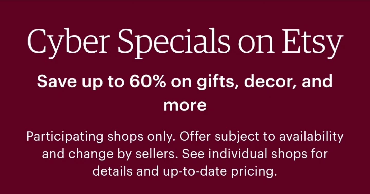 It's cyber week on Etsy! Pieces By Neicy is taking 25% off everthing and free shipping! Sale ends Tuesday December 2nd. https://www.etsy.com/shop/PiecesByNeicy