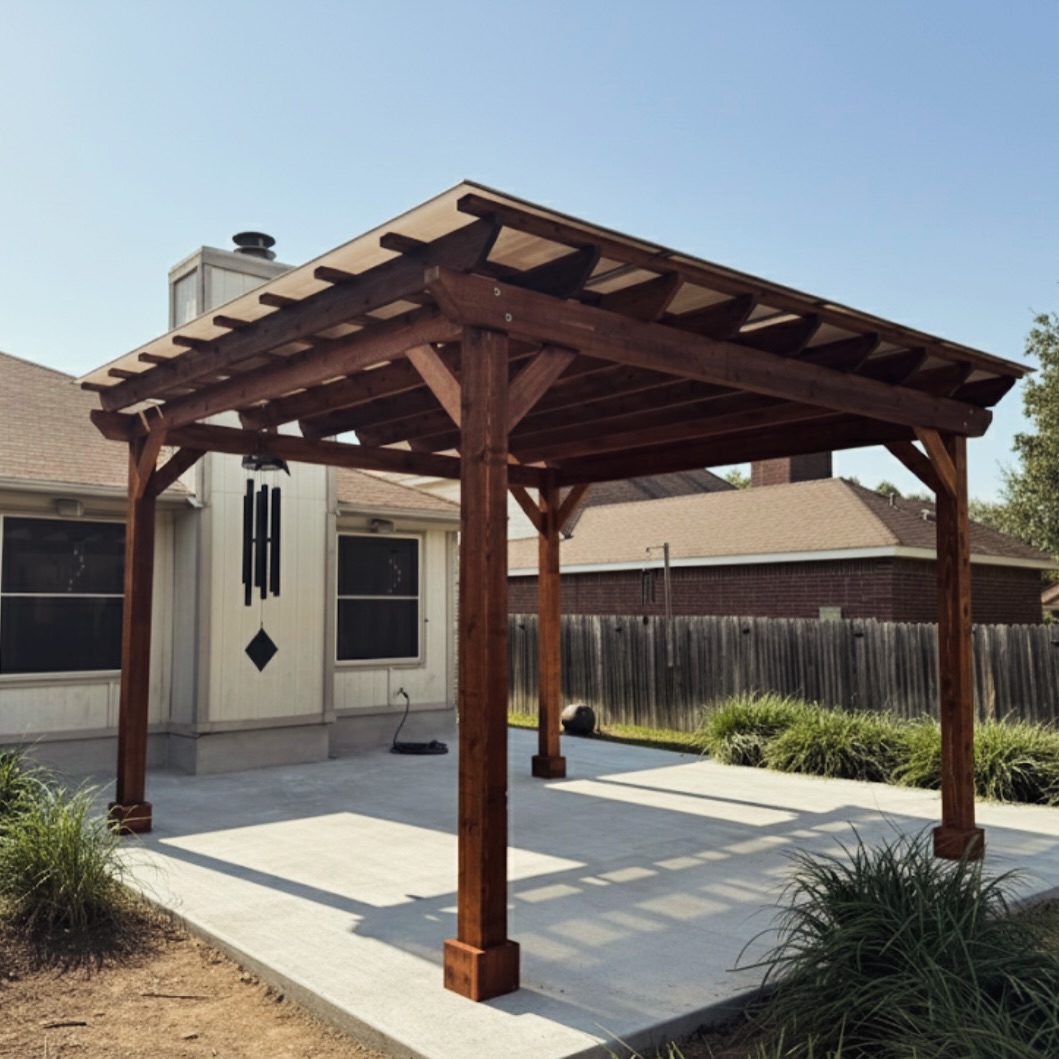 A nice warm cedar pergola with a premium polycarbonate roof, which will protect from rain, block UV rays, and drop the temps in the summer! 👌🏽
#PatioLife #patioupgrade #patiodreams #patiogoals