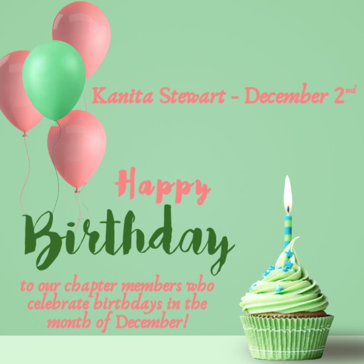 💚🩷 it’s December 1st: so you know what that means 😃🩷💚 🗣️ TOMORROW There may be a chill in the air, but our December birthday chapter member is bringing all the warmth! ❄️💕 Happy Birthday to her and everyone celebrating a birthday as we wrap up the year 🩷💚🩷