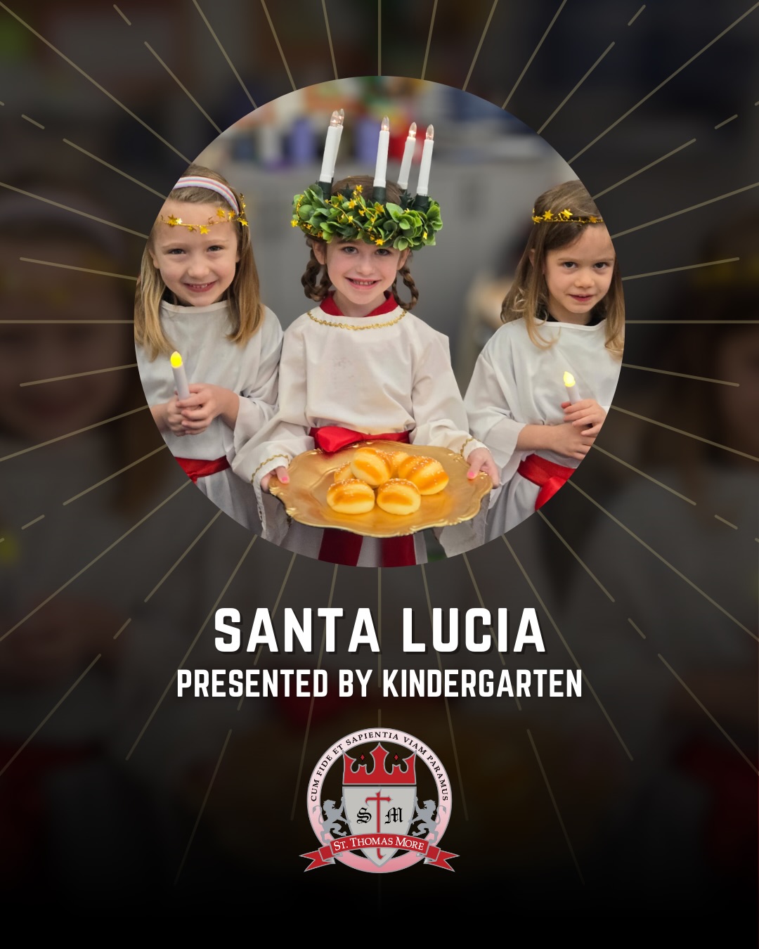 🕯️ A celebration of light, faith, and service 🕯️
Today at St. Thomas More Catholic School, our community came together to celebrate the upcoming Feast of Saint Lucia, with our Kindergarten students leading Assembly.
Saint Lucia, whose name means “light,” was a third-century Christian martyr who chose a life of faith and service, dedicating herself to helping others and remaining steadfast in her beliefs even through hardship. Her story reminds us of hope, generosity, and bringing light to others during the darkest days of the year.
The Feast of Saint Lucia is traditionally marked by candlelight processions and simple acts of service. Children carry candles, and one child represents Lucia, dressed in white with a red sash and an evergreen wreath with candles — symbols of faith, humility, and light.
Through their presentation, our Kindergarten students showed how faith, service, and community are woven into daily life at STM from the very beginning.
As we continue through Advent and prepare for the birth of Jesus, we’re reminded to look for ways to bring light to others through simple, meaningful acts.
If you’re exploring where your child’s educational journey could begin, we invite you to experience our community and faith firsthand.
Join Us — St. Thomas More Catholic School Open House
🗓 January 11 • 11:30 AM
Meet our teachers, visit classrooms, and learn how faith and learning grow together from the start.
👉 RSVP Today: link in bio @st.thomasmorepdx
Find your place. Build their future.
#stmsmallandmighty #alwaysabulldog #stthomasmore #catholicschool #kindergarten elementaryschool portlandschools openhouse
