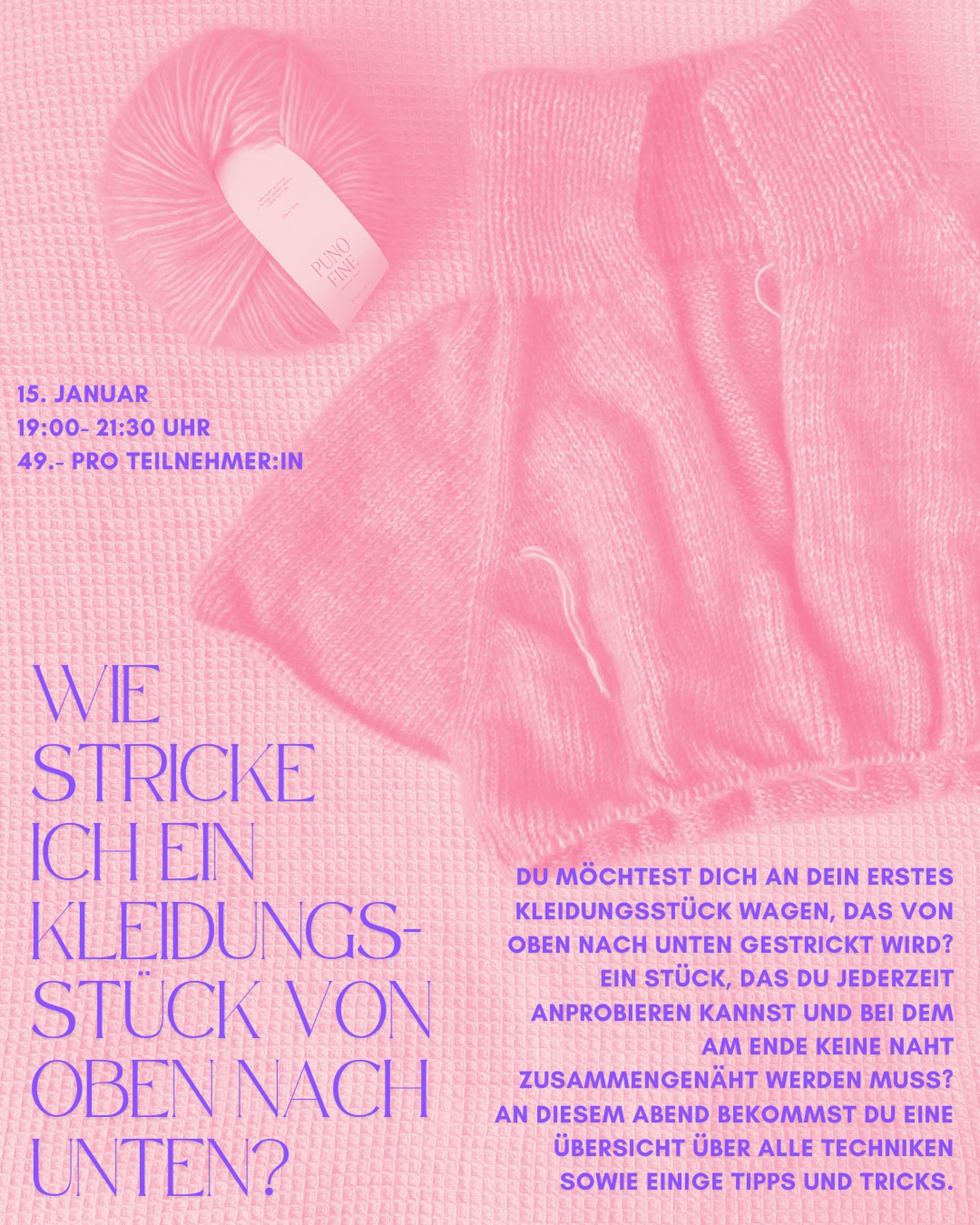 Der Top Down Kurs wurde in den Januar verlegt.
Der Top-Down-Einführungskurs dieser Woche wurde auf Wunsch von euch auf den 15. Januar verschoben. So können wir die Vorweihnachtszeit in Ruhe genießen und im Januar mit neuen Projekten starten.
Die Anmeldung ist wieder geöffnet, und die Mindestanzahl an Teilnehmerinnen wurde bereits erreicht – der Kurs findet also sicher statt.
Anmelden könnt ihr euch online oder direkt im Laden.
Ich freue mich auf einen tollen Abend mit euch.
#fibreatelier
#fibreatelierkurs
#topdownknitting