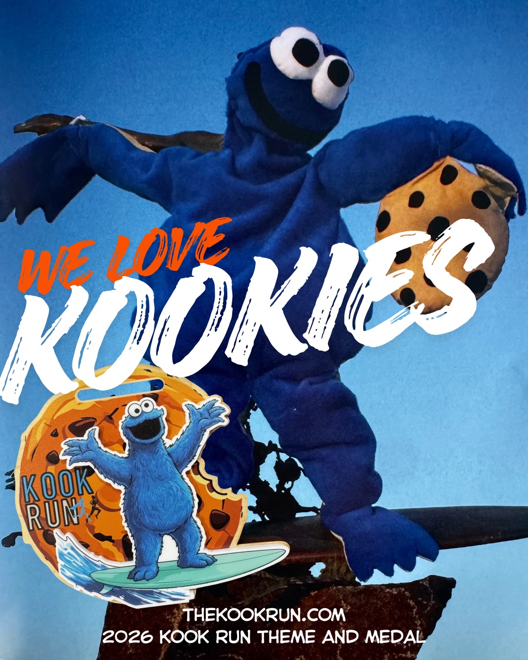 THE 2026 THEME HAS LANDED!
We’re going “Kook”ie for the 2026 Kook Run! 🍪 Our theme this year is a tribute to the time the Cardiff Kook was transformed into everyone’s favorite cookie-obsessed blue monster.
INTRODUCING THE MEDAL: A massive, bitten, delicious looking chocolate chip cookie with our surfing Kook taking over the waves. 🏄♂️🍪 It’ll easily be everyone’s favorite design yet!
Whether you’re running for a PB or just for the cookies at the finish line, this is the 10K & 5K race of the year.
📍 Encinitas, CA - Super Bowl Sunday 2026
Use the code “KOOKIES” to get 15% off and get Early Season pricing before January 🔗 Secure your spot: Link in bio or, www.THEKOOKRUN.COM
#KookRun #TheKookRun #KookieMonster #RunSD #WillRunForCookies MedalMonday CardiffKookStatue VisitEncinitas SanDiegoFitness