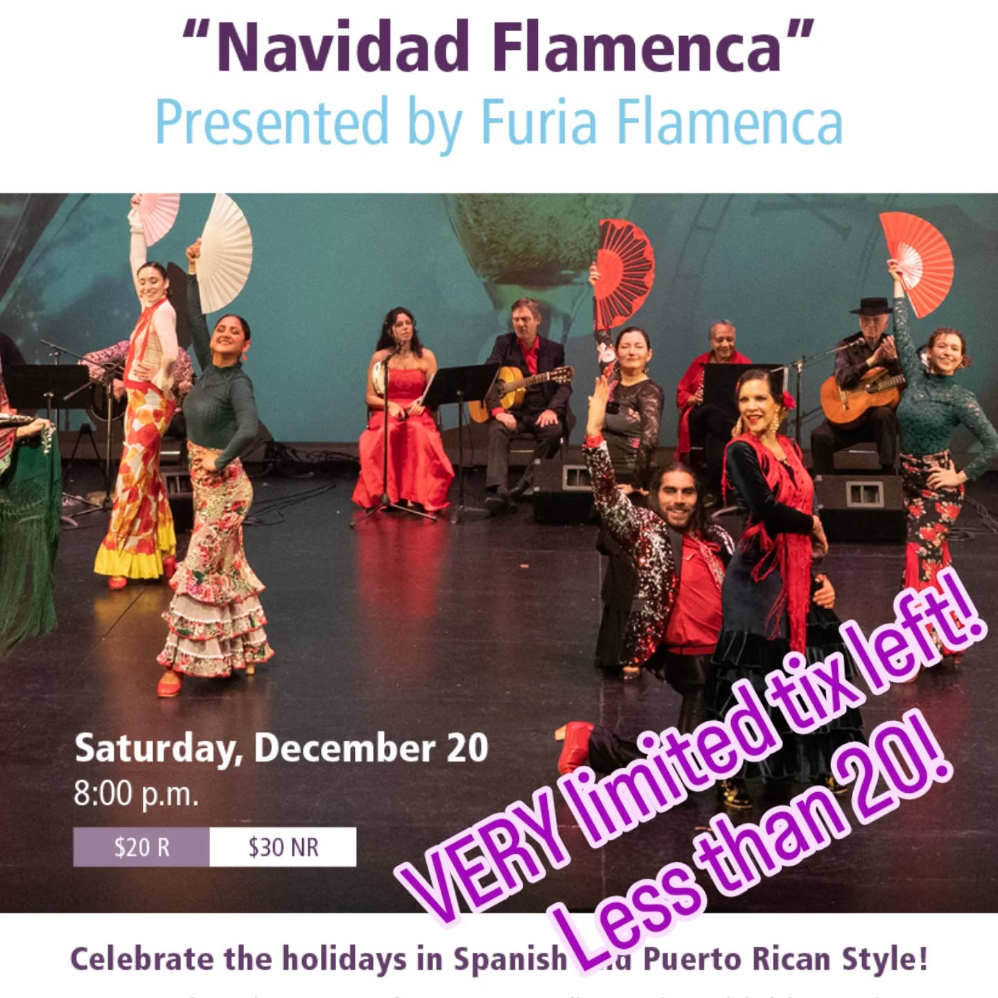 š Last chance to experience Navidad Flamenca this year! The Leila Gordon Theater at the Reston Community Center! Hurry, only 20 tickets left! Don't miss out! Get your tickets NOW! Ticket link in bio! šš
#Navidad #flamenco #ole #flamenco performance #flamencomusic #parranda #spain #dmvdance #Reston #lastchancetobuy #fewticketsleft