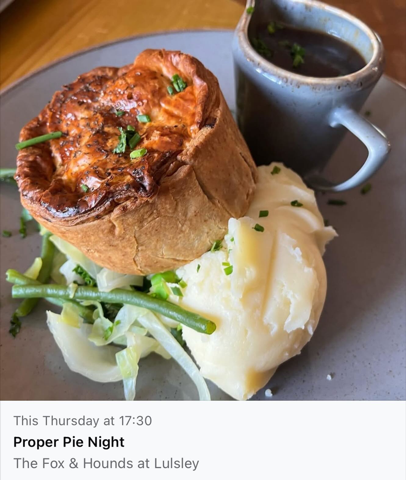 PROPER PIE NIGHT returns Thursday 4th December (5:30-8pm)!
This will be the FIRST of our 6 Day a Week Food Service. We are looking rather busy Thursday so please do ensure to book via 01886 821 228 or 07581 250 722 to secure your table.
Our Pub Menu will be available Friday Evening and Saturday Lunch/Evening with the return of our SUNDAY LUNCH this Sunday 7th 12-3pm...
Full details available at:
www.foxandhoundslulsley.com
#malvern #malvernhills #worcester #worcestershire #bromyard