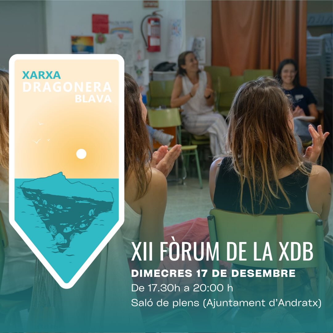✨ XII Fòrum Xarxa Dragonera Blava ✨
📆 Dimecres 17 de desembre | 17:30 - 19:30h
💡 Aquest serà un espai per reconnectar, posar en comú on som i continuar madurant el treball que hem anat fent com a Xarxa, recuperant fils oberts i orientant plegats els propers passos.
🙌 Recordem que el fòrum està obert a qualsevol que vulgui involucrar-se i aportar idees!
👉 Inscripcions a l’enllaç de la bio.
.
.
📆 Miércoles 17 de diciembre | 17:30 - 19:30h
💡 Este será un espacio para reconectar, poner en común dónde estamos y continuar madurando el trabajo que se ha ido haciendo como Xarxa, recuperando hilos abiertos y orientando juntas los próximos pasos.
🙌 Recordamos que el foro está abierto a cualquiera que quiera involucrarse y aportar ideas.
👉 Inscripciones en el enlace de la bio.