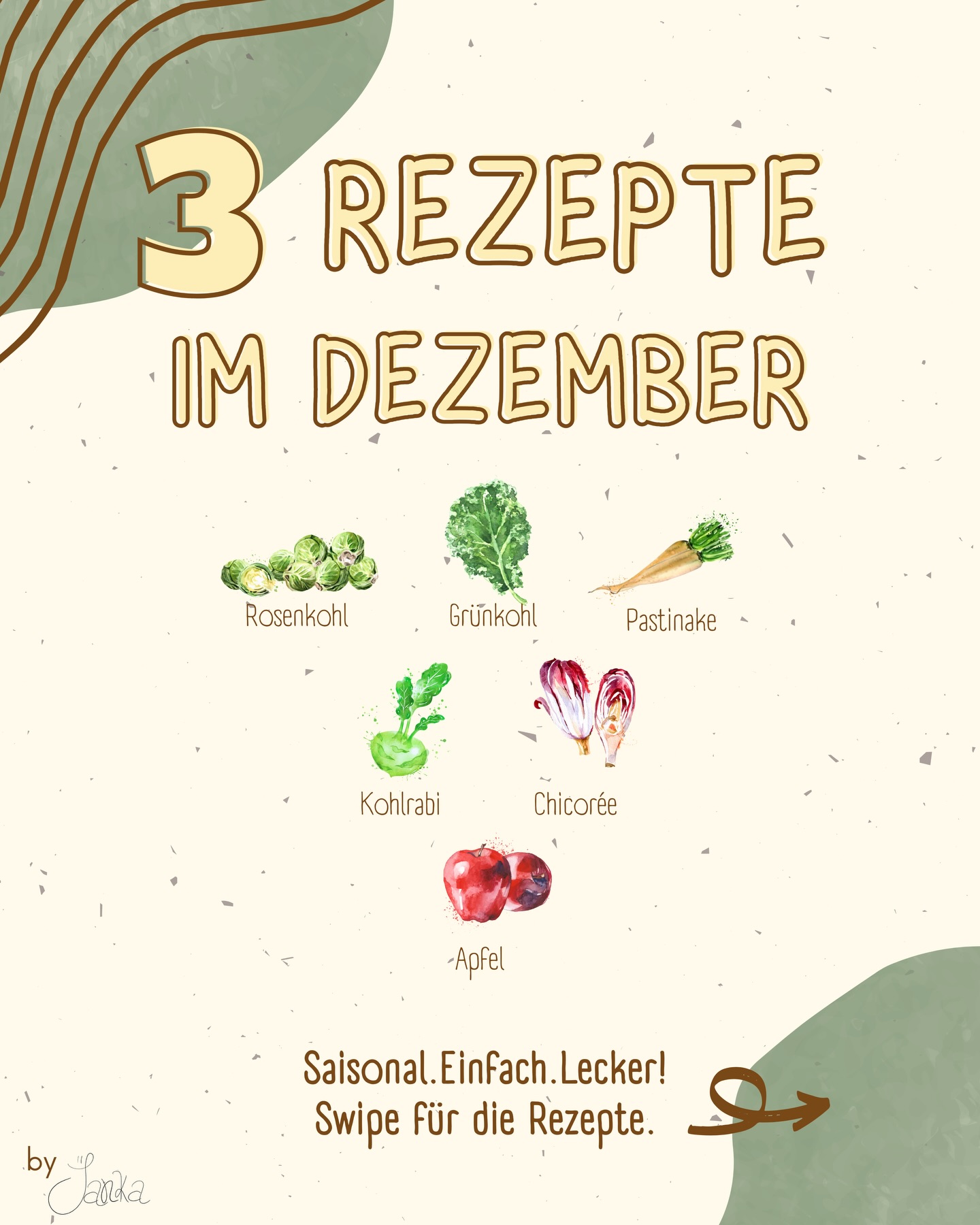 ✨Weihnachtsangebot✨ auf der letzten Seite!
Du bekommst zu jedem Saisonkalender in meinem Shop aktuell 3 kleine Weihnachtsgecshenke mitgesendet! 🙌🏻🤩 (Eigenwerbung-nur solange der Vorrat reicht)
👉 Schreib „Saisonkalender“ in die Kommentare und ich schicke dir den Link direkt ins Postfach!
Im Winter kommt so viel Gutes aus der Region auf den Tisch – perfekt, um mit ein paar einfachen Ideen richtig leckere Gerichte zu zaubern. Im Carousel findest du 3 saisonale Rezepte für den Dezember, die nicht nur köstlich sind, sondern auch Lebensmittelverschwendung vorbeugen. ❄️🥕🥔🌿
#saisonal #weihnachtsgeschenke #winter #nachhaltigegeschenke #geschenke #saisonkalender