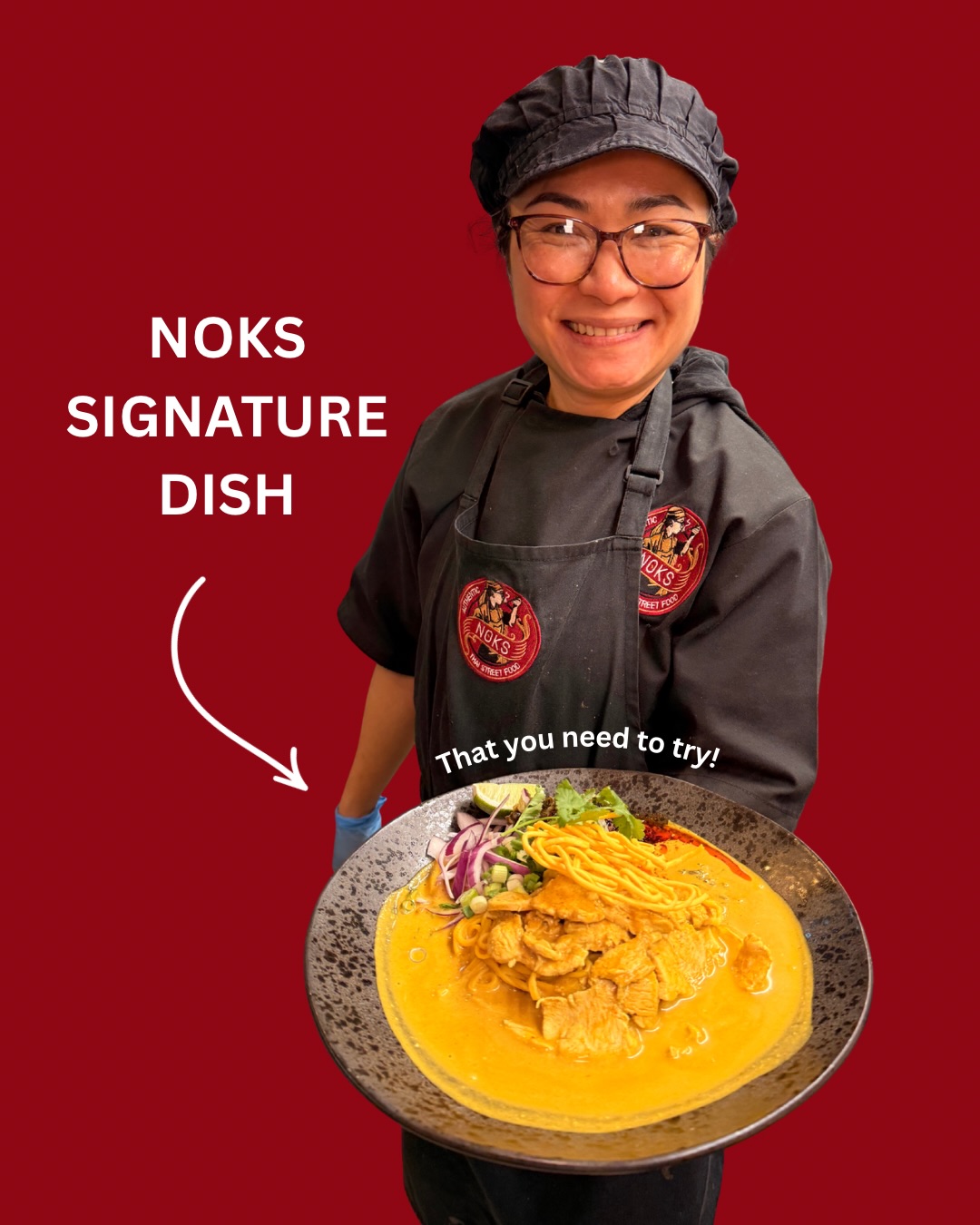 Nok’s signature dish — a Northern Thai favourite from where Nok grew up 🇹🇭
If you haven’t tried Khao Soi yet, you’re missing out. It’s rich, creamy, packed with flavour, and honestly one of the most-loved dishes on our menu 🤤
KHAO SOI (NOK’S SIGNATURE DISH)
A beautiful Northern Thai curry noodle bowl with
• A silky curry base
• Fresh red onion
• Pickled mustard greens
• Spring onions
• Lime
• Chilli oil
Order online or dine in at Nok’s Thai in Bramhall 😊
Use code NOKS10 for 10% off when ordering on our website (link in bio)
#noksthaistreetfood #bramhall #stockport #thaïfood