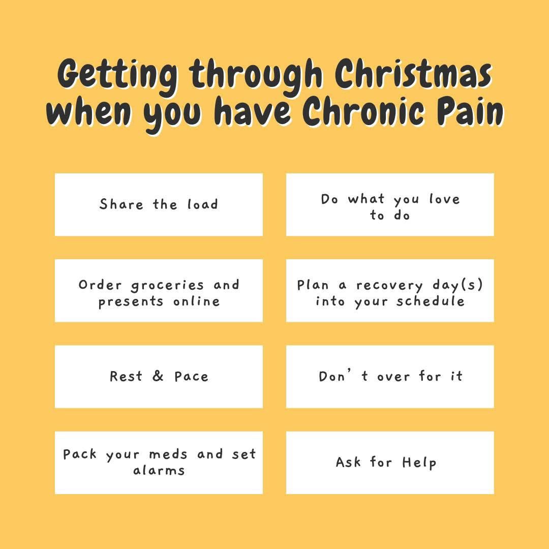 Here are my 8 tips for having chronic pain and getting through Christmas.
1, Share the load - Donât take on doing all the cooking or set up we are doing a BBQ so I Assigned my family what to bring, so share the load.
2, Do what you love to do
3, Order groceries and presents online - save your energy and do what you can online.
4, Plan a recovery day(s) into your schedule- I have planned most of the Christmas Evening and the following 2 days to rest and recharge.
5, Rest & Pace - So following on from above rest is important, Itâs so important for those of us with chronic illnesses to take time out for ourselves and rest, whether it be before Christmas or on the day. It can be as little as sitting down with a hot\cold drink. Try and pace yourself on Christmas Day/ Christmas celebrations, and take breaks during the day.
6, Donât over for it.
Get your meds organised - If you rely on daily medications, getting a prescription and them filled can be a huge pain, so plan ahead to get your prescription sorted if you canât pick it up ask a friend or family member to.
7, Pack your meds and set alarms - if you are away from home over Christmas or just for the day, make sure you pack enough meds and make sure you take them on time, setting alarms reminders can help.
8, Ask For Help - Itâs not up to you, to do everything for Christmas. Ask for help and let people know if you are struggling or not feeling well. I use the sentences âit helps me when you ... â âIf you can do this X it would help meâ etc.
Most importantly, enjoy it! Donât let your health spoil this lovely time of year and precious memories with loved ones.
Have a wonderful Christmas!
Share your tips below đđ˝
#Endometriosis #EWA #Endowarriors #Aotearoa #ChronicPain #Christmas #holidays