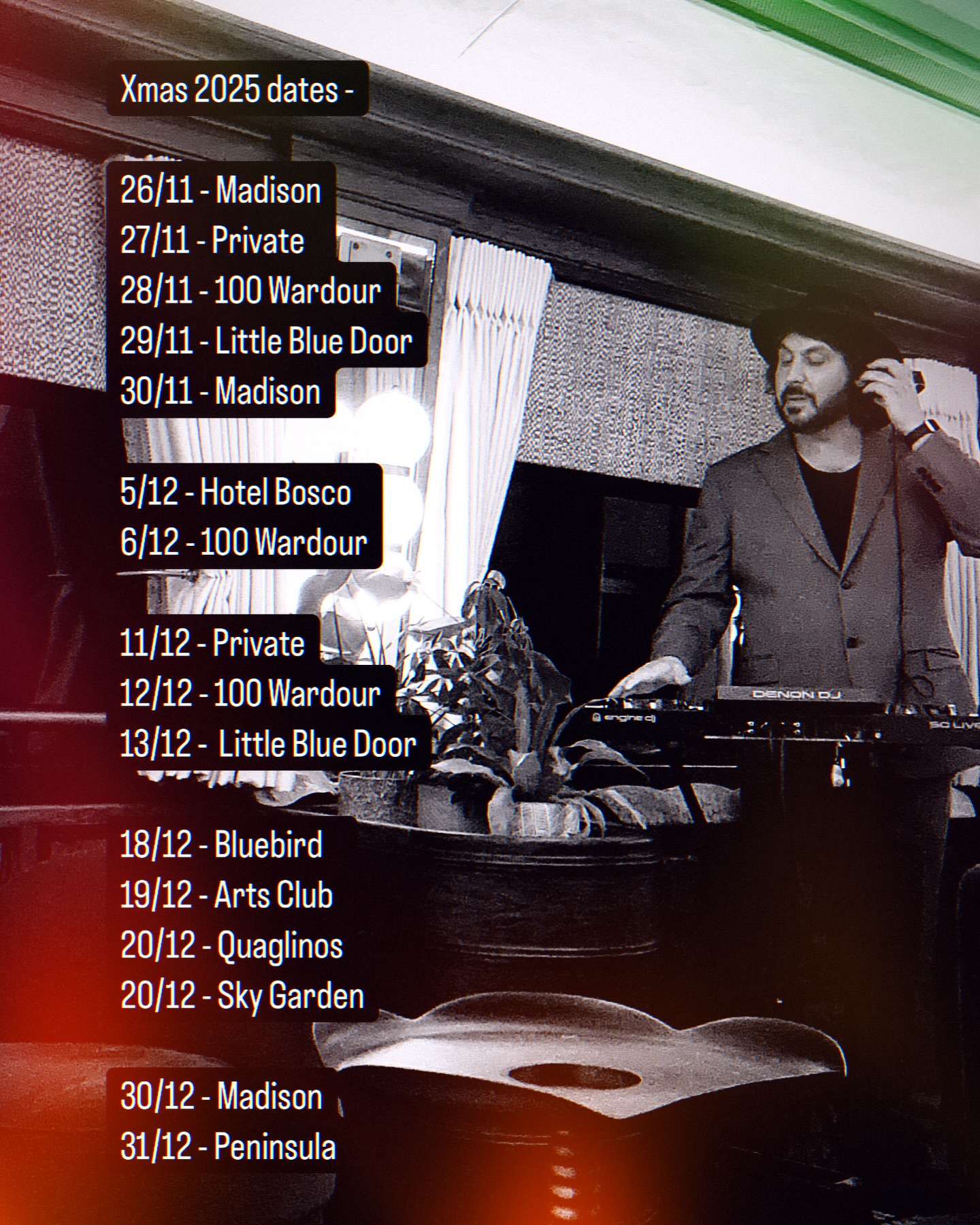 Catch me around London, bringing the vibes over the next month πππͺ©