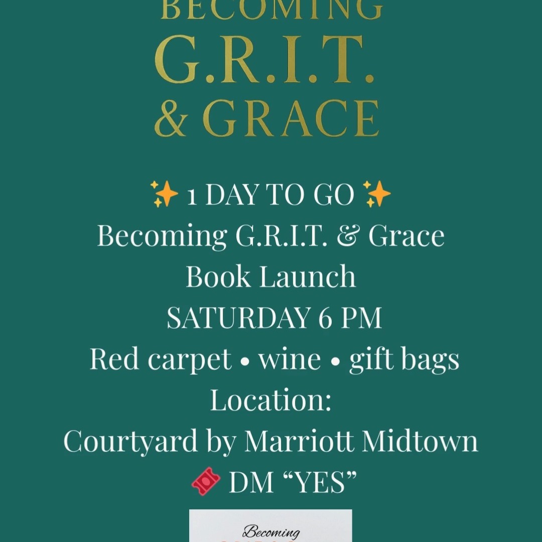 ✨ 1 day to go! ✨
Tomorrow we celebrate resilience, transformation, and Becoming — together.
If you’re in Montreal, I would be honoured to have you join me for the red-carpet Becoming G.R.I.T. & Grace™ Twilight Book Launch at 6PM! 📚💛
🎟️ Final seats:
https://www.eventbrite.ca/e/becoming-grit-grace-twilight-book-launch-celebration-tickets-1974982880962?aff=oddtdtcreator
And… if you can’t be there live, I’ll be streaming the celebration across my social platforms so you can join from anywhere in the world 🌍✨
Let’s toast to G.R.I.T., Grace, and every woman who rises.
#BecomingGRITandGrace #WomenWhoLead #MontrealEvents #BookLaunch #Leadership #Empowerment #NewAuthor #Resilience #WomenInBusiness #HealingJourney #JoinMeLive
