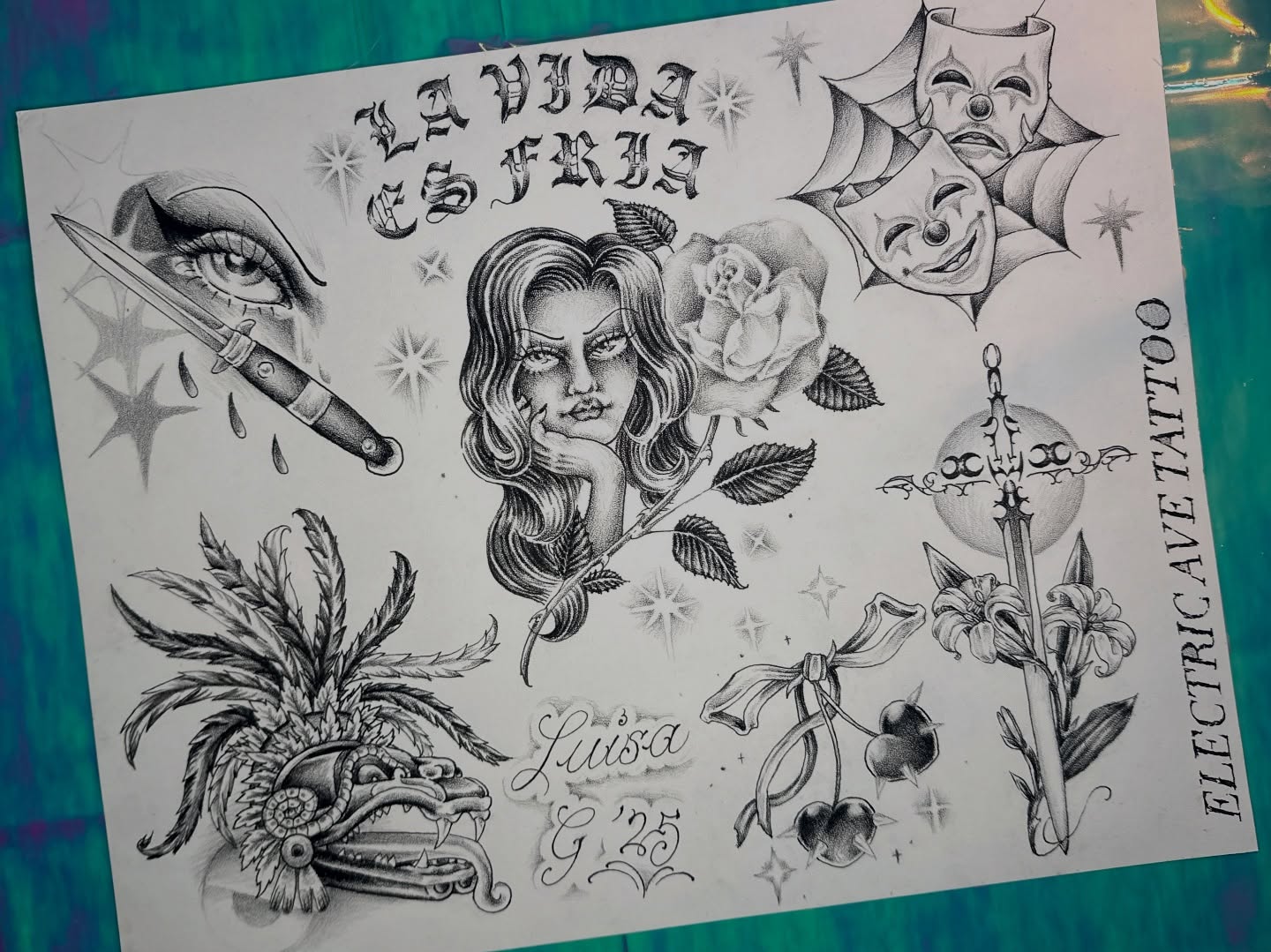 Couldn’t wait to post este sheet 🎭✨
Email luisa.marigold@yahoo.com or submit a form through my bio to book! Flash always available on my website and in person @electricavetattoo.atx
Thanks!
.
#atx#atxtattoo#tattooflash#finelineflash#chicanotattoo#swordtattoo#floraltattoo#electricavetattoo#texastattoos#finelinetattoos