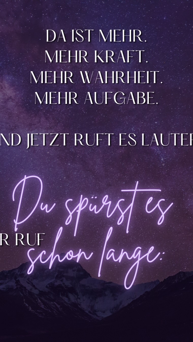 ✨ Warum du bei mir richtig bist ✨
Weil du mehr willst als schöne Worte.
Du willst Wandel, der man spürt.
Räume, in denen dein Nervensystem atmet.
Impulse, die nicht pushen – sondern erinnern.
Ich begleite dich dorthin,
wo deine Kraft schon auf dich wartet:
tief, ehrlich, seelenwarm.
Wenn du bereit bist für echte Schritte,
für Klarheit statt Chaos,
für Heilung statt Durchhalten –
dann bist du hier goldrichtig.
💫 Lass uns loslegen.
Schreib mir „READY“.
#bioresonanz