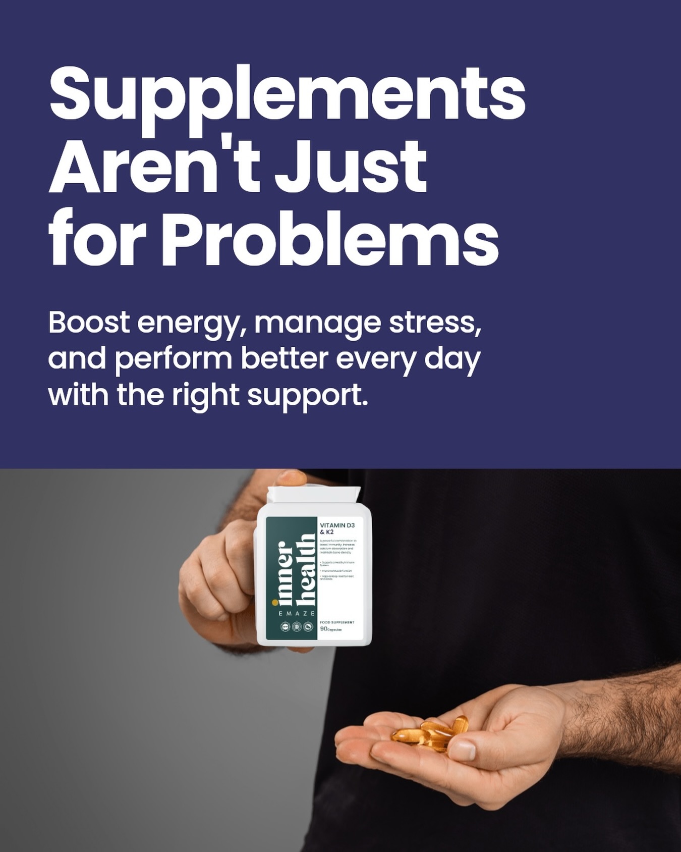 Supplements aren’t just “nice to have” they’re tools designed to support your body
Low energy, poor sleep, sluggish digestion, stressed-out skin… when your body is asking for support, the right nutrients can make all the difference.