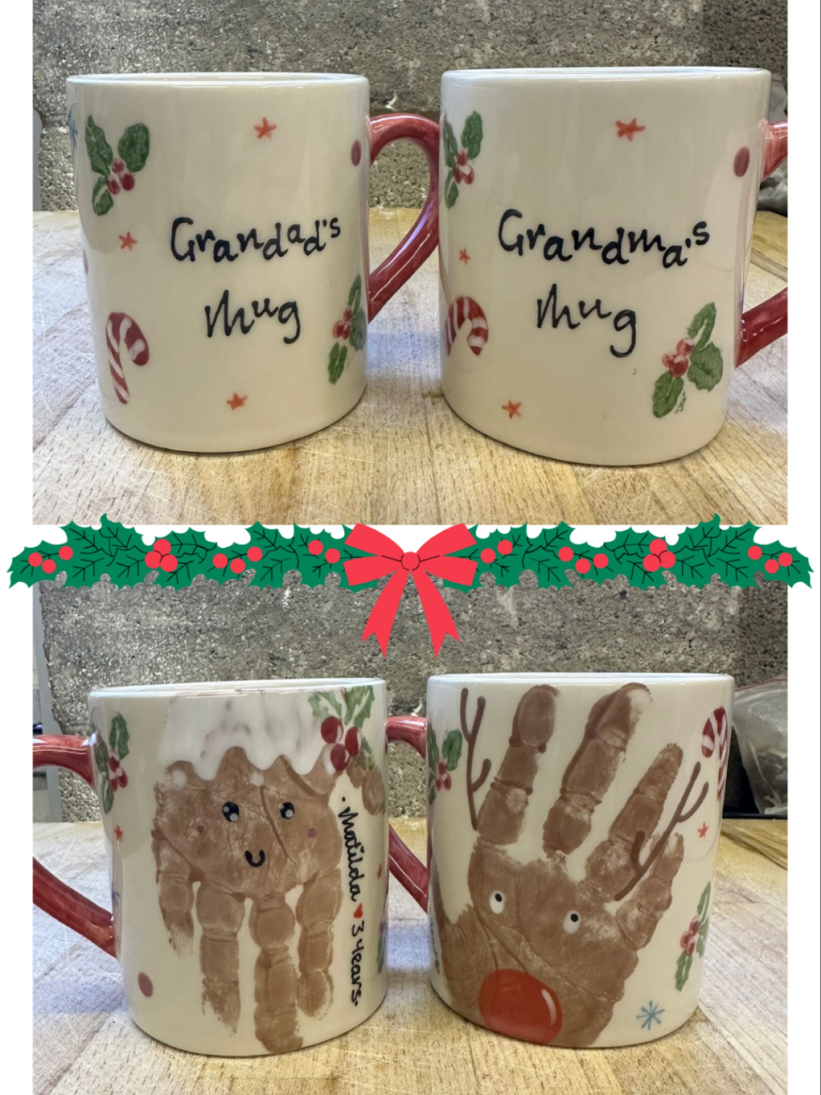 Christmas memories, made by tiny hands ✨🎄
Grandma & Grandad’s mugs, painted with love and the cutest little prints. The perfect keepsake to treasure year after year ❤️ Perfect idea for a gift under the tree this christmas🎄#solihull #solihullmums #solihullmoms #babyprints #firedcrafts #birminghamuk #babiesfirstchristmas