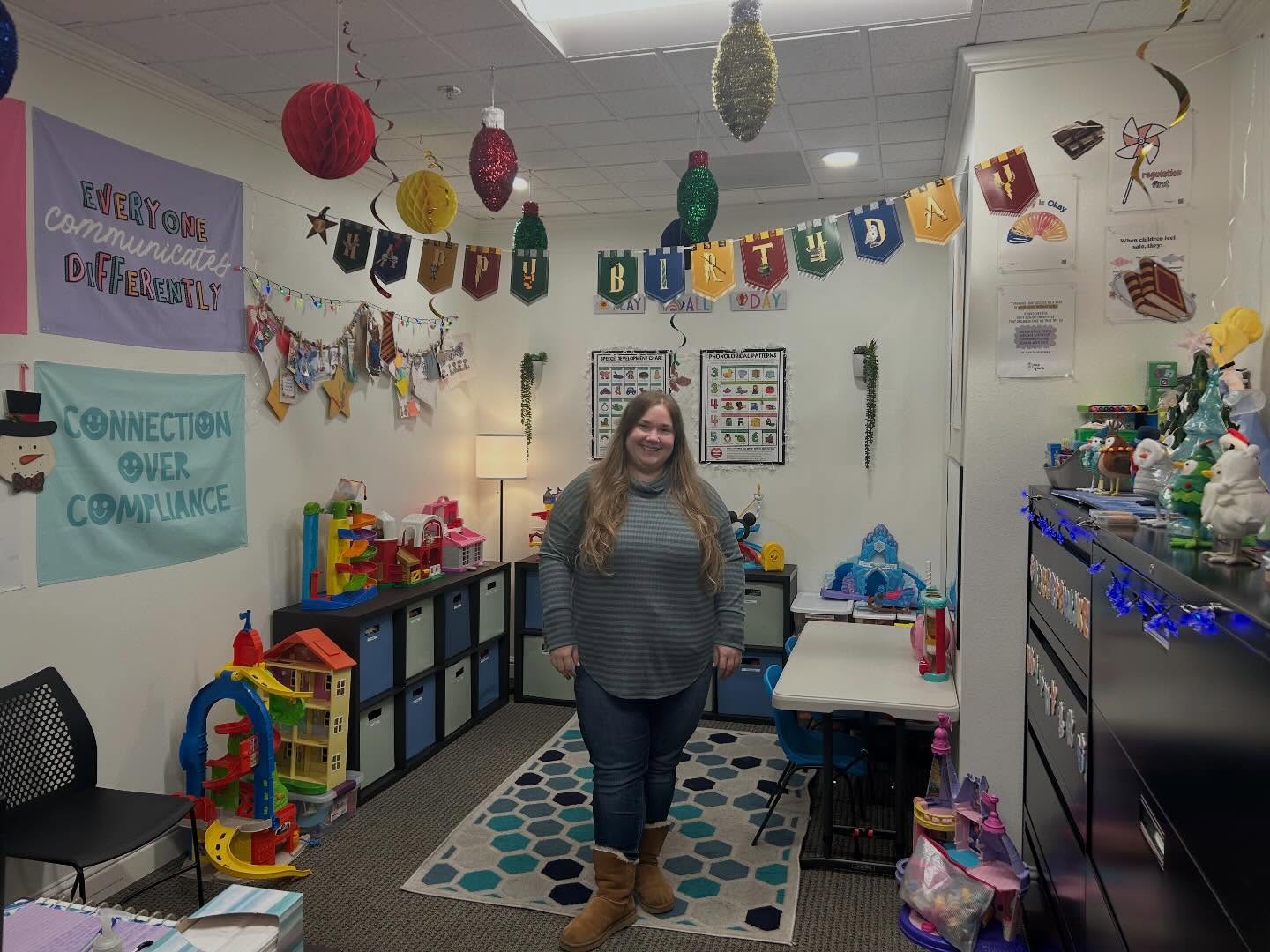 Happy birthday to our amazing Amy! We are so lucky to have you at SSL! You are truly an amazing therapist and friend! We hope your next year is filled with all of your favorite things: plants, Dutch Bros, Woobles, escape rooms, joy, and laughter! Cheers to Amy!