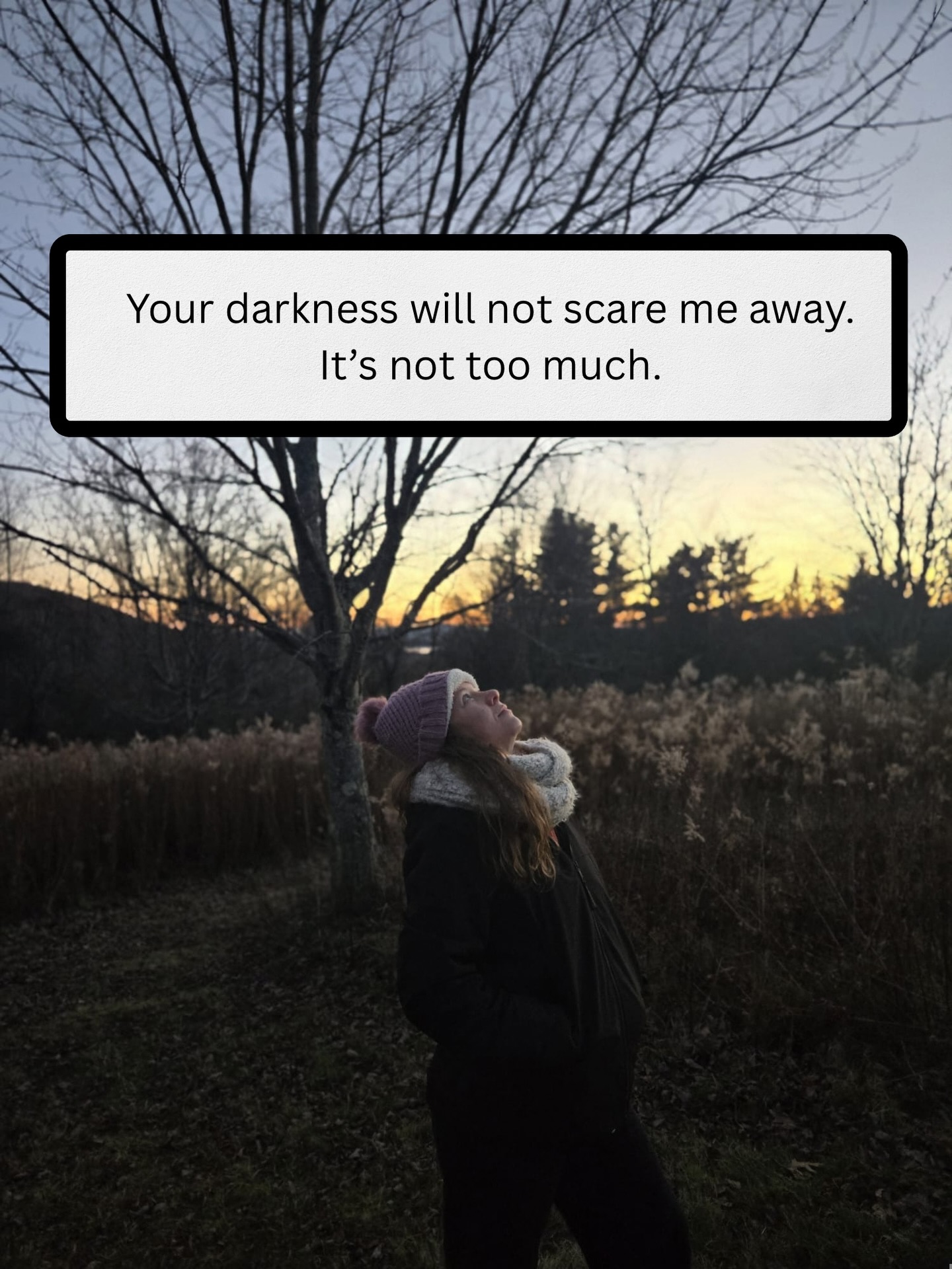 You might think it’s ugly and shameful to give space to…
-Talking about the nightmares you lived…
- Letting the tears or scars be seen…
- Naming the suicidality, disordered eating, depression, abuse…
… I feel grateful it’s getting expression. I’m not glad there’s pain, but what a triumph when it gets some space to be named and held and moved and shifted, when it gets acceptance and maybe even compassion.
I think none of us get out of this life without some big and overwhelming pain. There’s so much bravery in being honest about that. I don’t think less of you for your darkness; I’m not afraid of it. I’m in awe of it. I’m in awe of the healing journey we get to share.