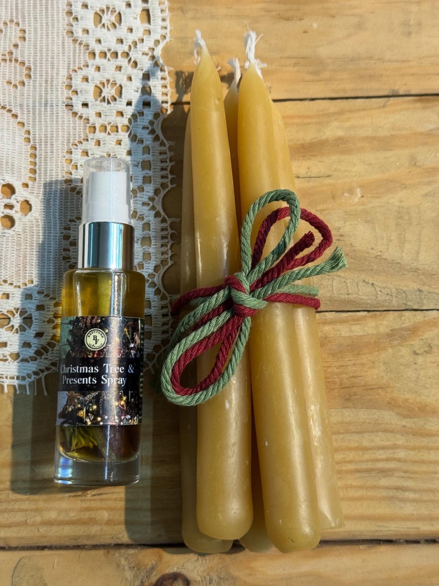 Bring the Christmas vibe in through healthy air cleansing pure beeswax candles that elegantly sit on your fancy candle holders . And then add some classic , natural christmas scent in the air with our Christmas Tree and Presents spray that can be used also for spaces and Christmas decor.
Dont you think this makes a unique and useful too gift?
₱650 each
but ₱600 for sets of 5
10 sets available