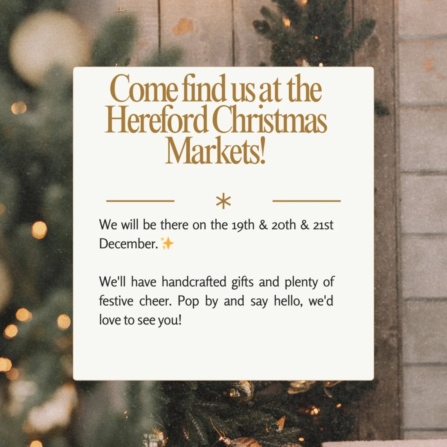 Exciting news..... ✨
We've added another date!
We will now be at the Hereford Christmas Market on Friday, Saturday and Sunday. Three days to find those last‑minute gifts, stock up on handmade pieces, and soak up the festive bustle 🎄
See you there, 9am to 4pm
#hereford #handmade #woodworking #carpentry