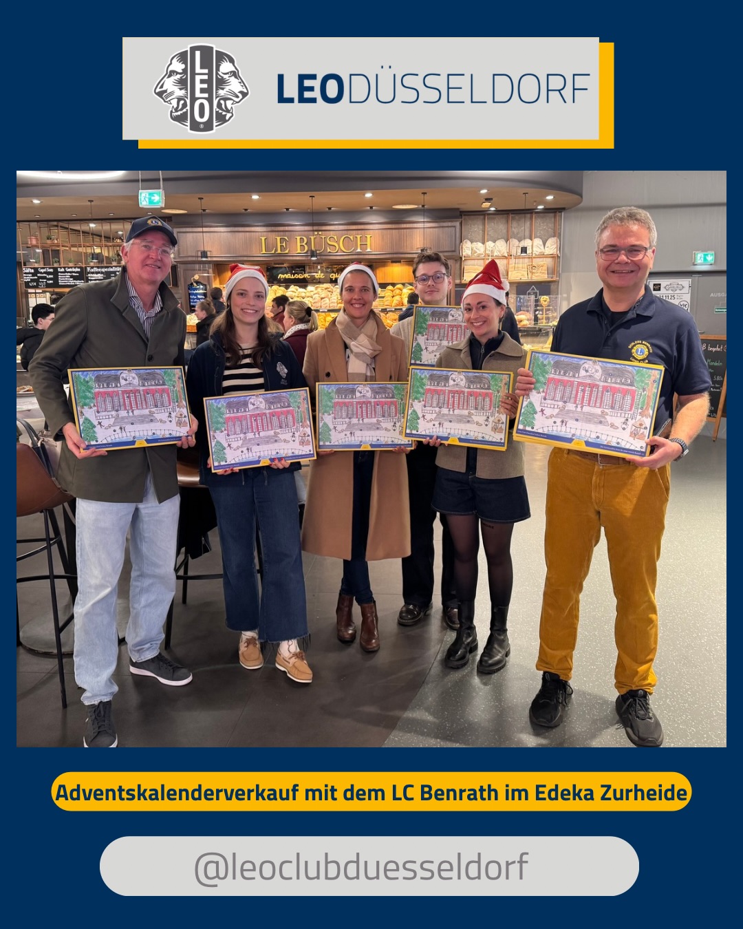 • Adventskalenderverkauf mit dem Lions Club Benrath •
Im November waren wir wieder unterwegs und haben dem Lions Club Benrath tatkräftig beim Verkauf der Adventskalender unterstützt – natürlich für den guten Zweck! 🎄✨ Fast alle Kalender sind verkauft, und wie immer hatten wir dabei jede Menge Spaß.
Danke an alle, die mitgemacht haben!
#lionsleo #leoclubdüsseldorf #lionsdüsseldorf lionsadventskalender adventskalender edekazurheide activity