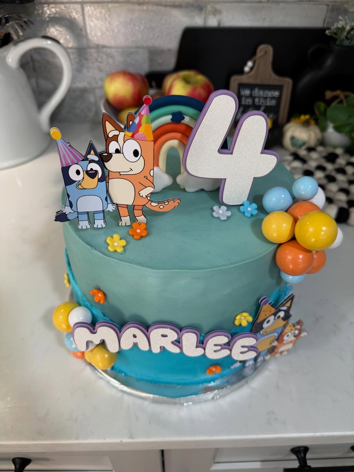 Bluey vanilla cake for a celebration