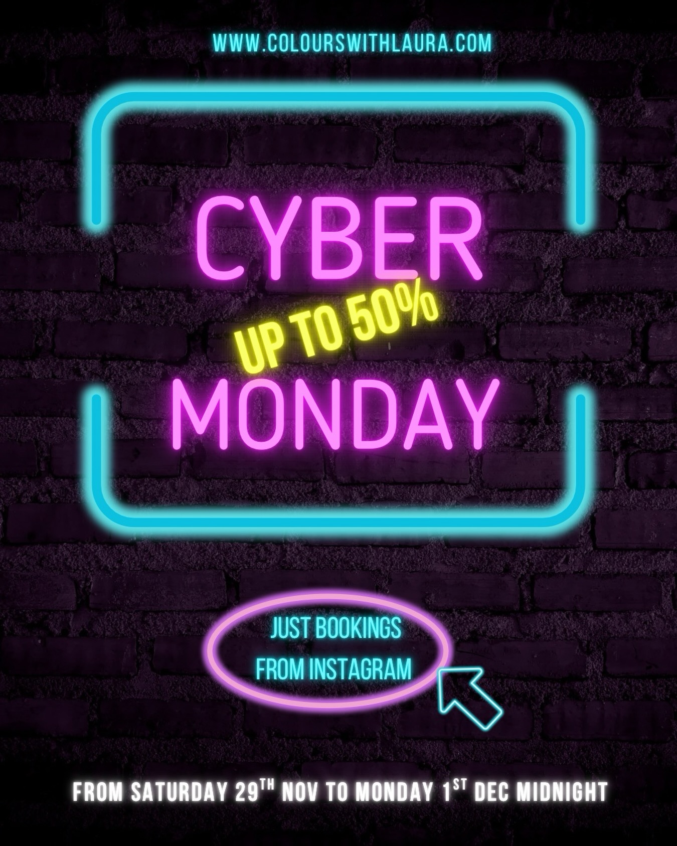 🚨 CYBER MONDAY SALE IS NOW LIVE! 🚨
Ready to discover the colours that make you look brighter, fresher and more confident?
For a limited time only, enjoy up to 50% off colour analysis sessions — exclusively for Instagram bookings.
🗓️ From TODAY 29th Nov to Monday 1st Dec (midnight)
📲 DM me to secure your session
Transform your wardrobe with your perfect palette ✨! Do not miss this huge offer. #cybermonday #cybermondaysale #sale