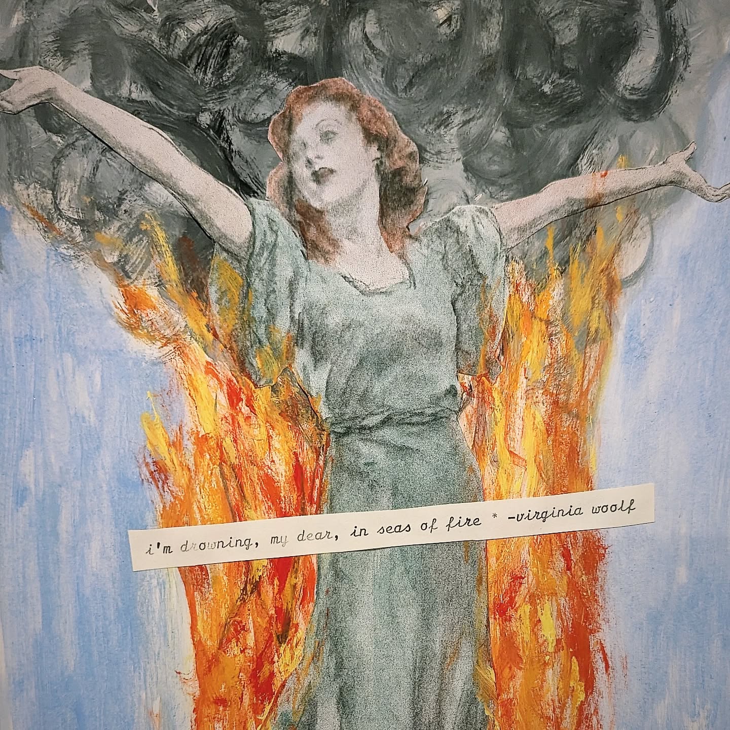 In seas of fire...
#mixedmediacollage #collageart #handcut